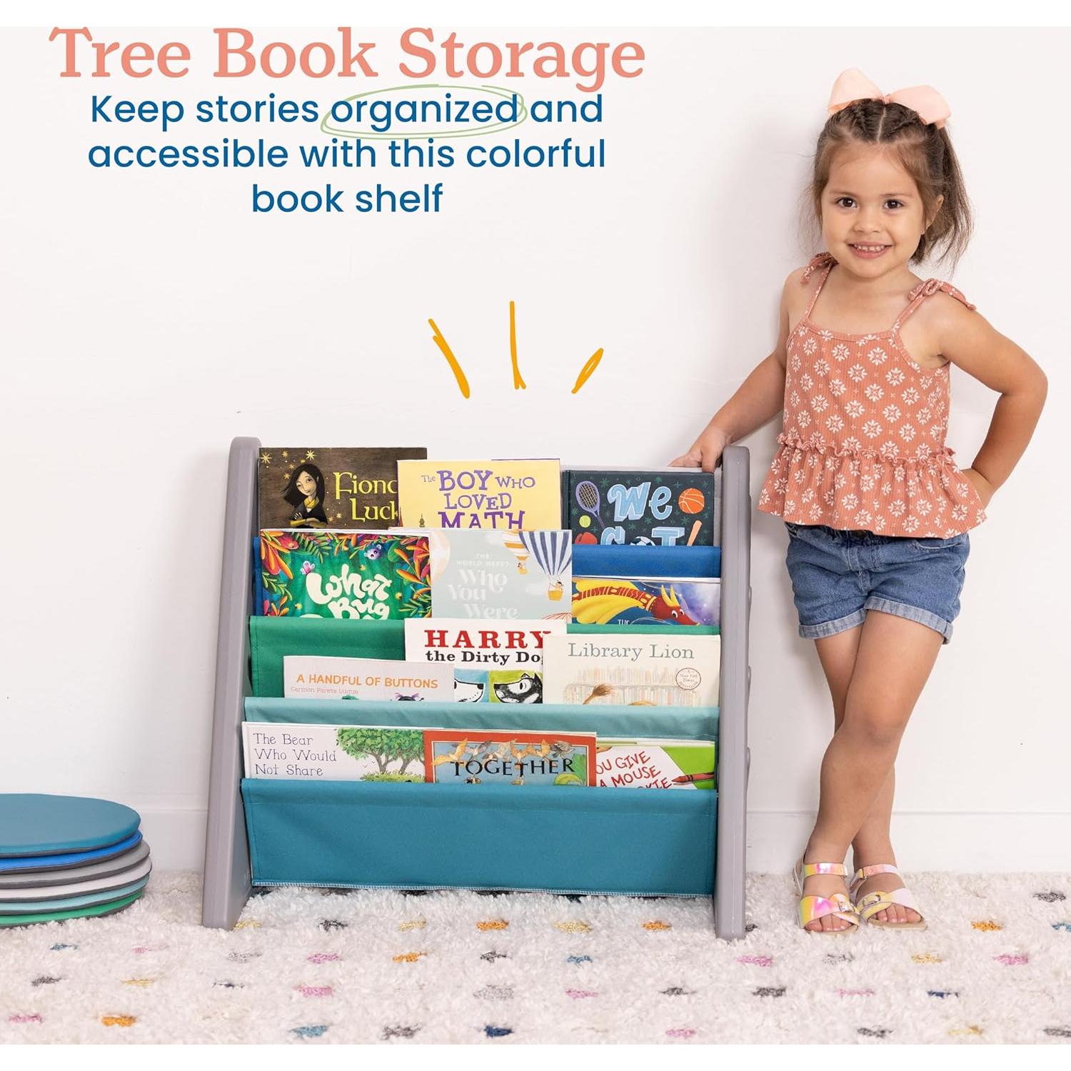 Exhibidor de Libros en Forma de Árbol ECR4Kids 4 Estantes