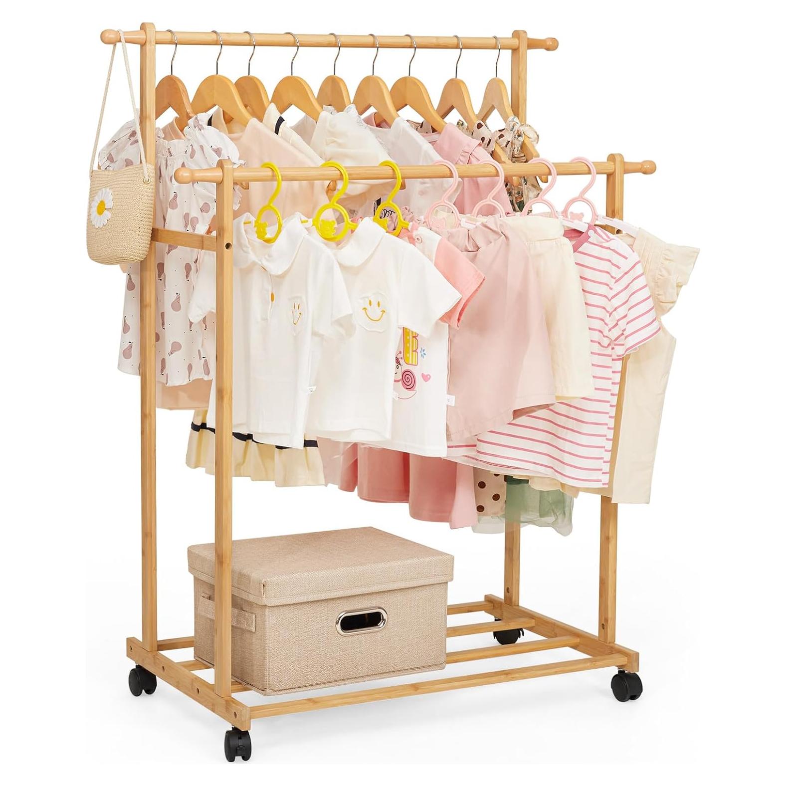 Perchero de Ropa para Niños Cozivolife de Bambú Natural
