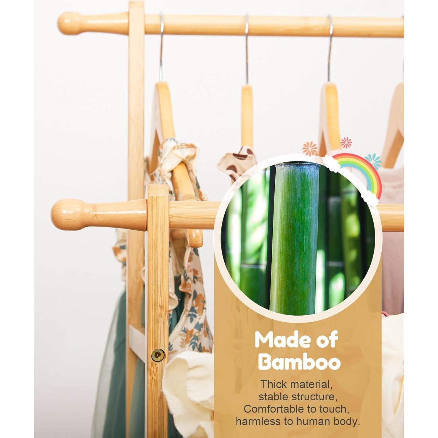 Perchero de Ropa para Niños Cozivolife de Bambú Natural