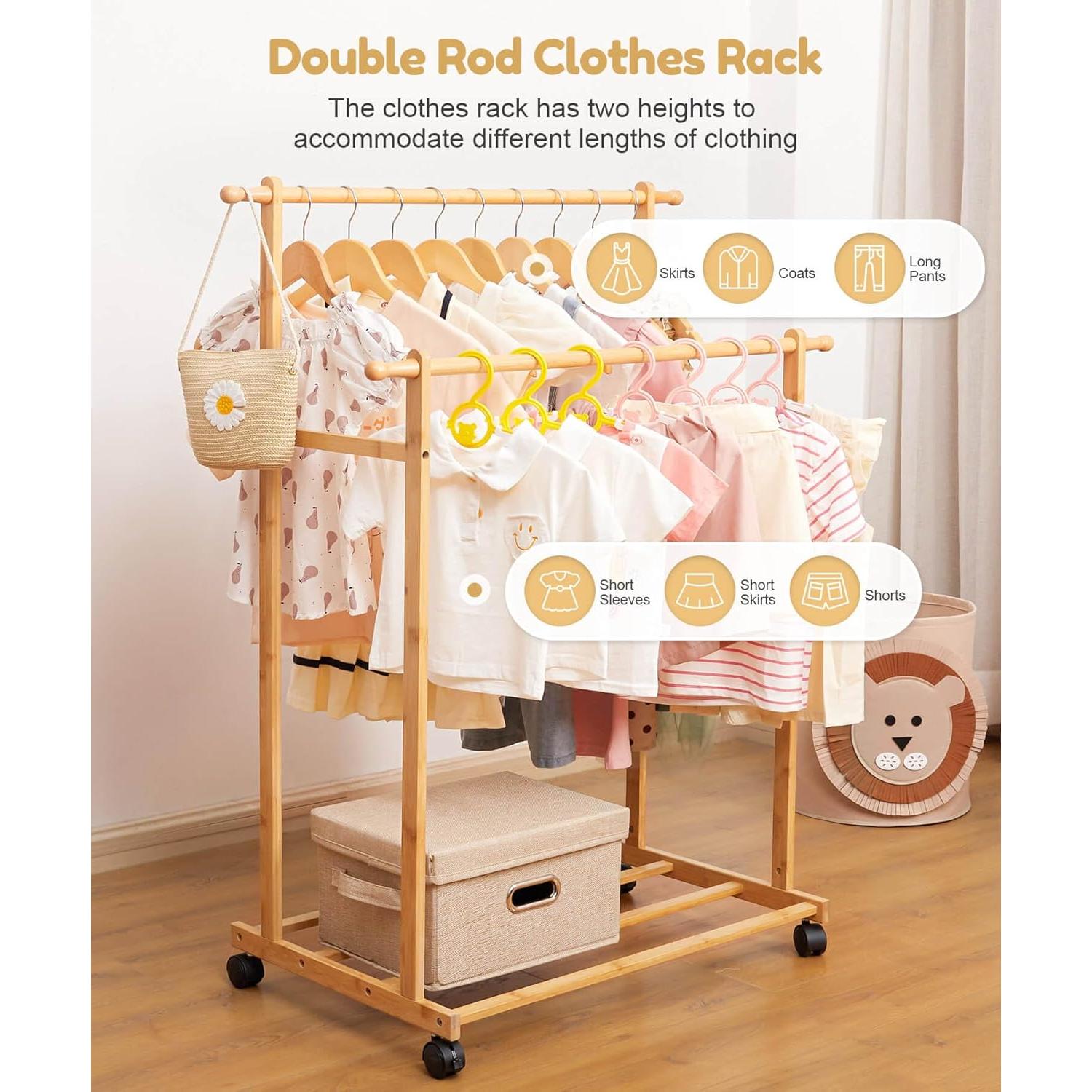 Perchero de Ropa para Niños Cozivolife de Bambú Natural