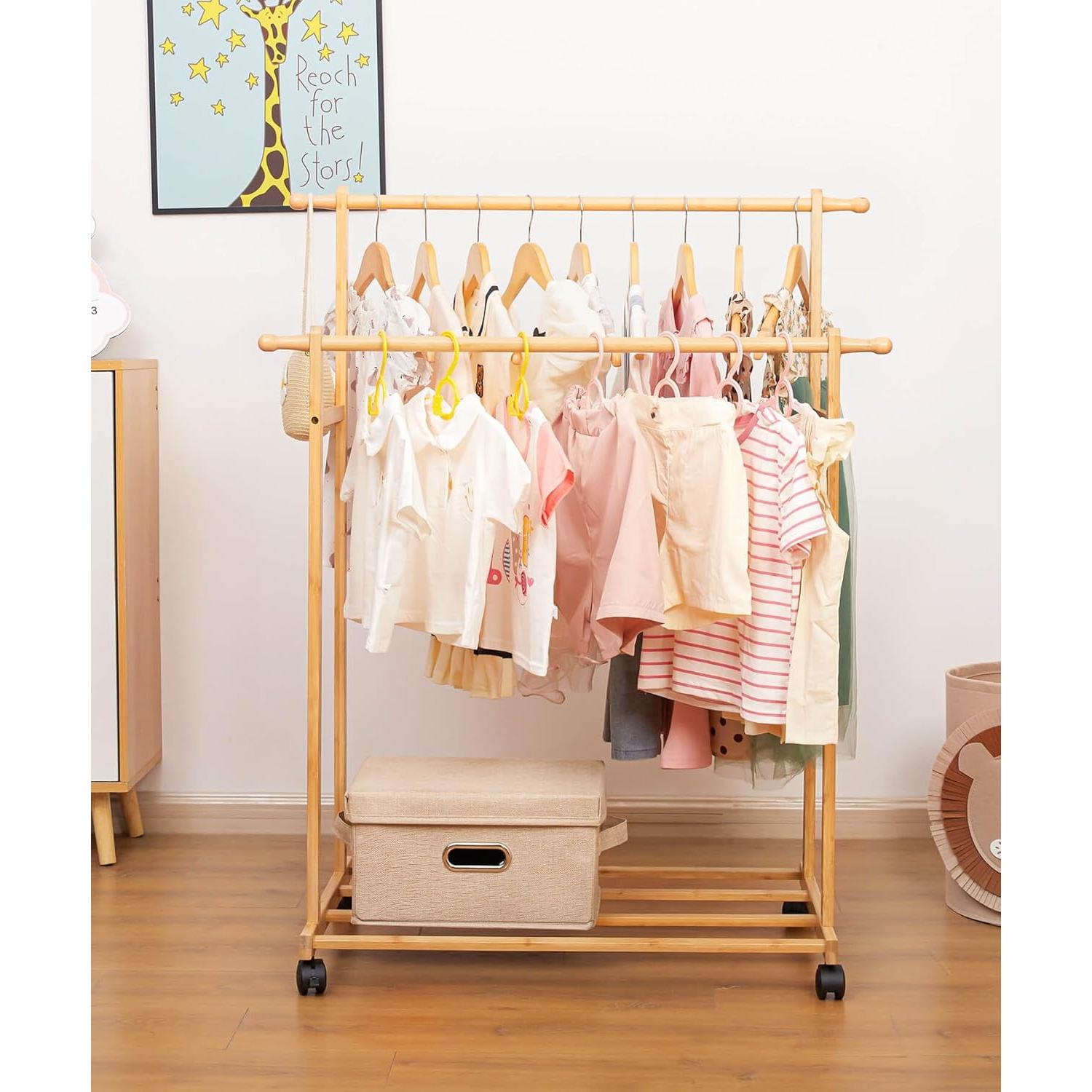 Perchero de Ropa para Niños Cozivolife de Bambú Natural