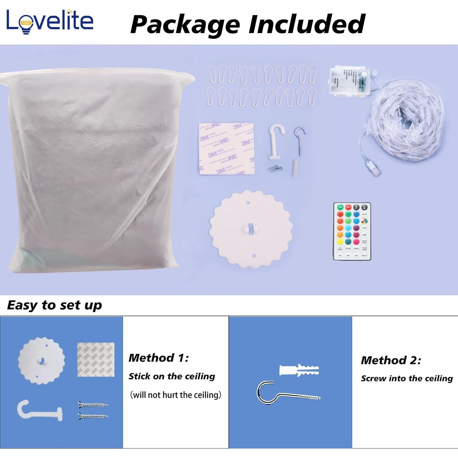 Dosel de Cama Arcoíris Lovelite con Luces LED para Niñas