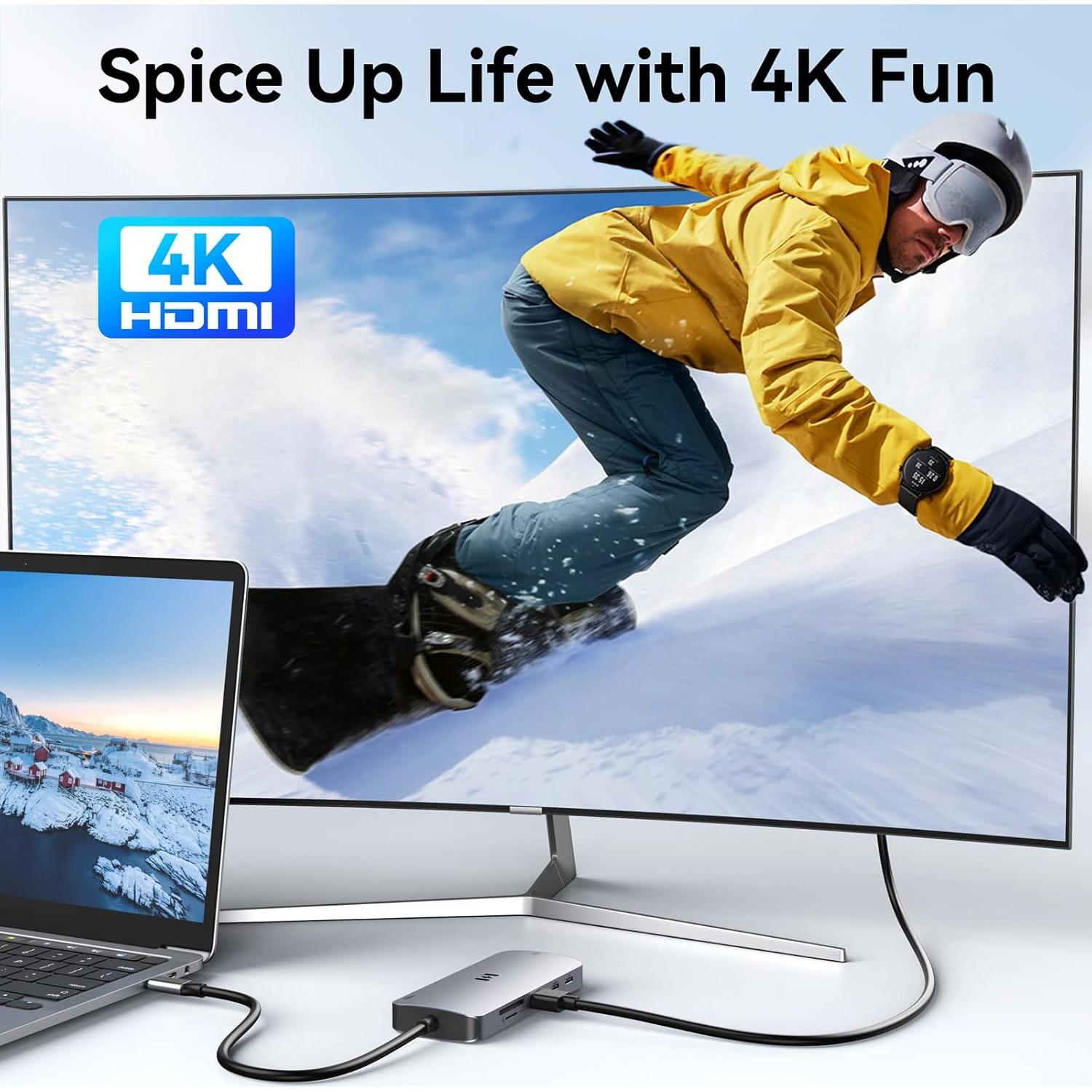 Hub USB-C Selore 9 en 1 para MacBook Pro/Air 4K HDMI