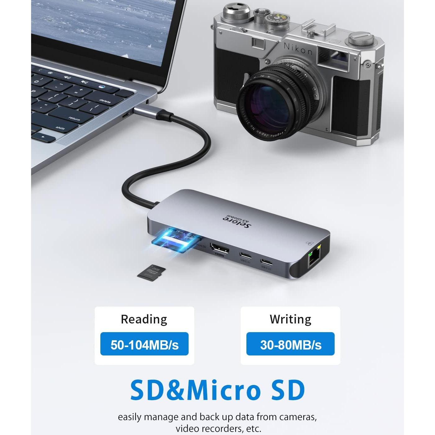 Hub USB-C Selore 9 en 1 para MacBook Pro/Air 4K HDMI