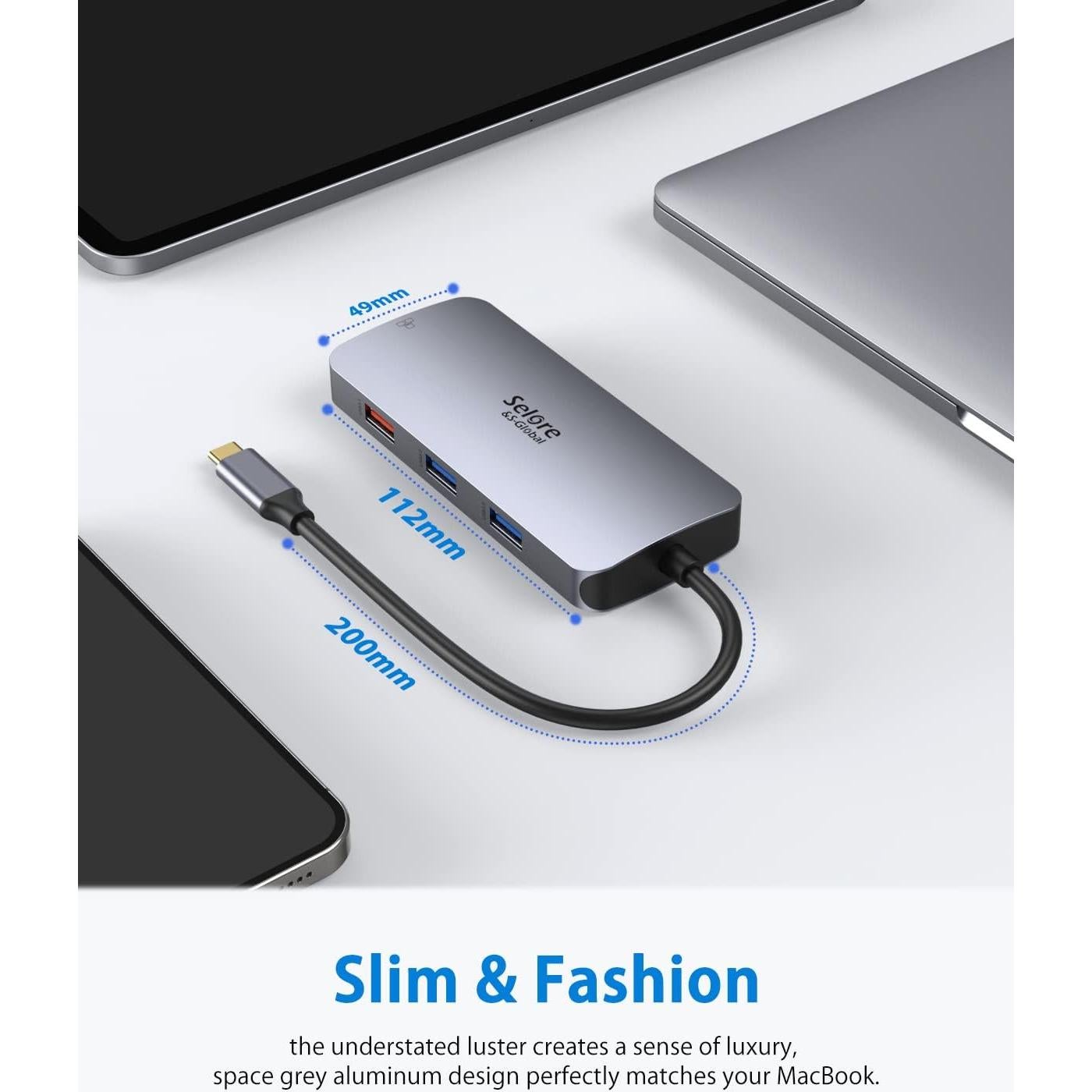 Hub USB-C Selore 9 en 1 para MacBook Pro/Air 4K HDMI
