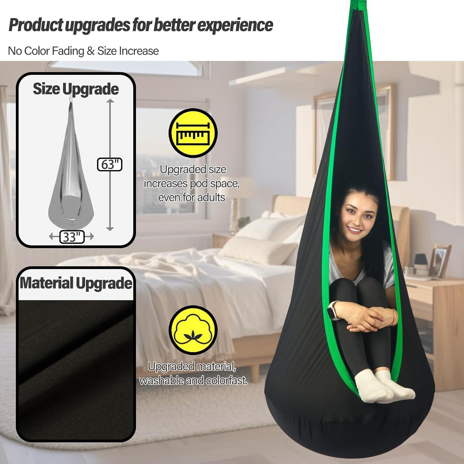 Columpio Sensorial HiChrote Negro 136 kg 160x84 cm Interior/Exterior