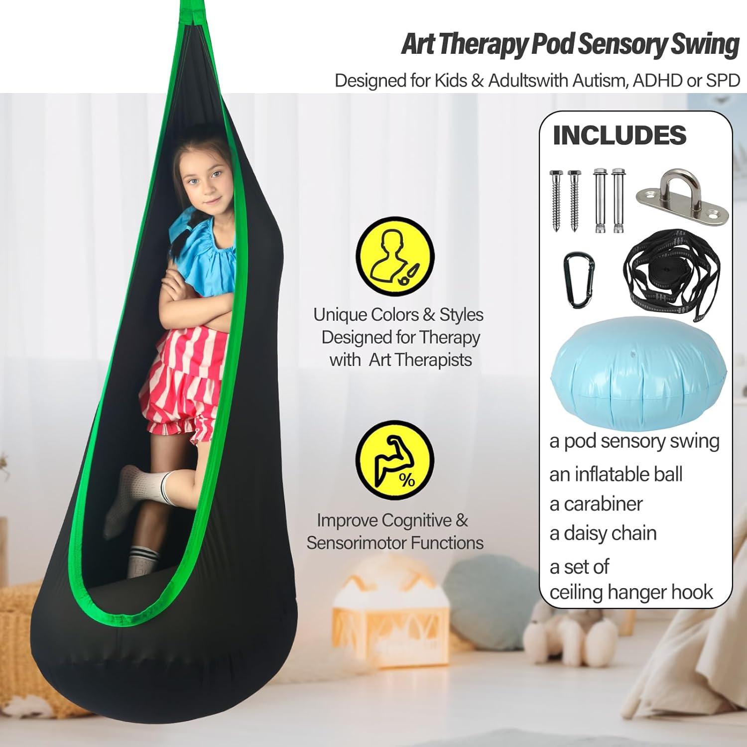 Columpio Sensorial HiChrote Negro 136 kg 160x84 cm Interior/Exterior