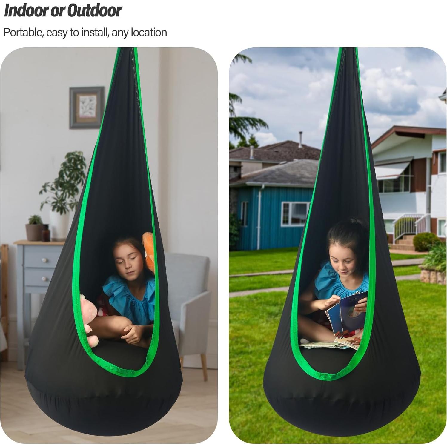 Columpio Sensorial HiChrote Negro 136 kg 160x84 cm Interior/Exterior