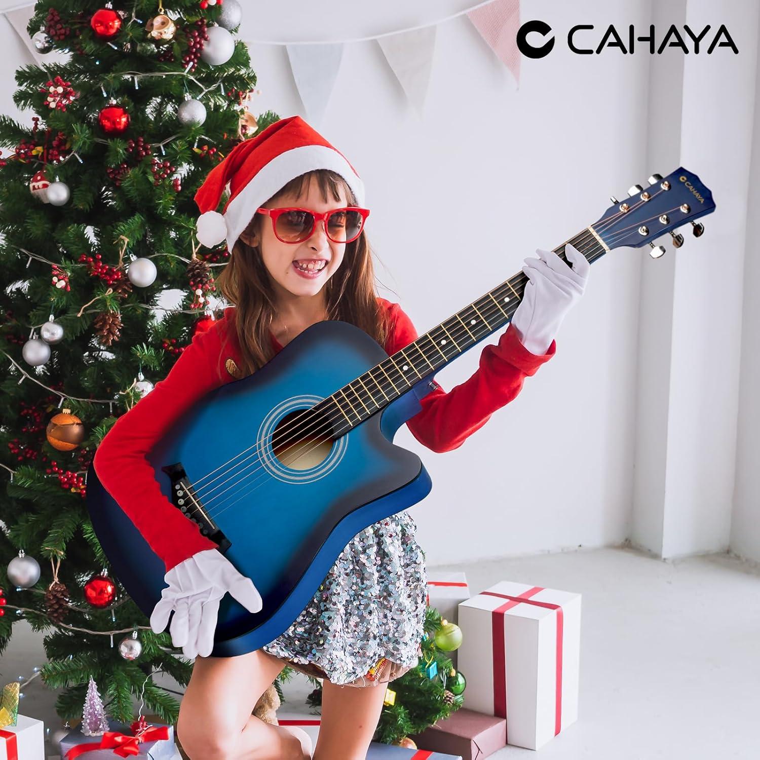 Guitarra Acústica CAHAYA 38" Cutaway Todo Madera Kit Inicio