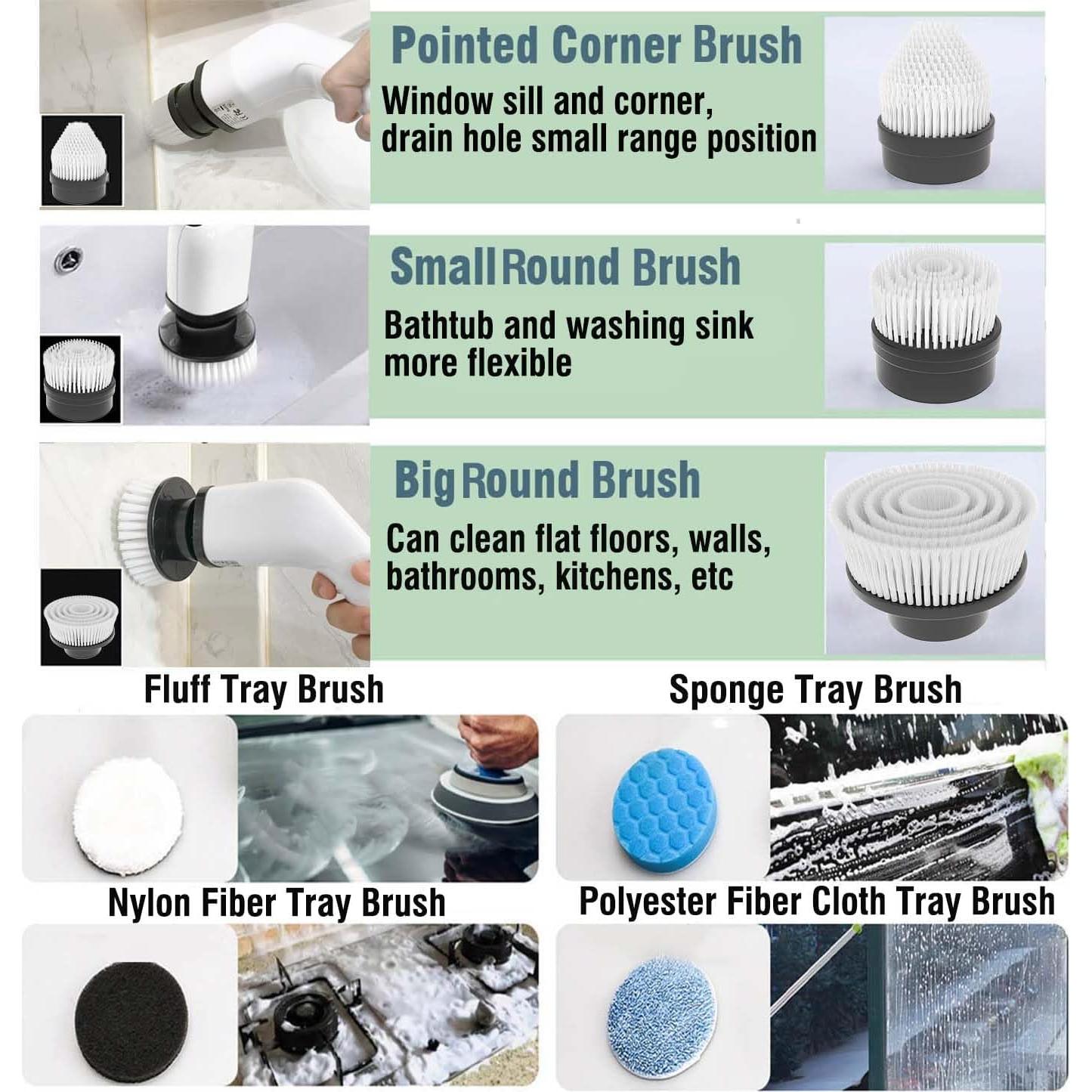 Cepillo de Limpieza Eléctrico MGLSDeet Inalámbrico 90Min 7 Cabezas