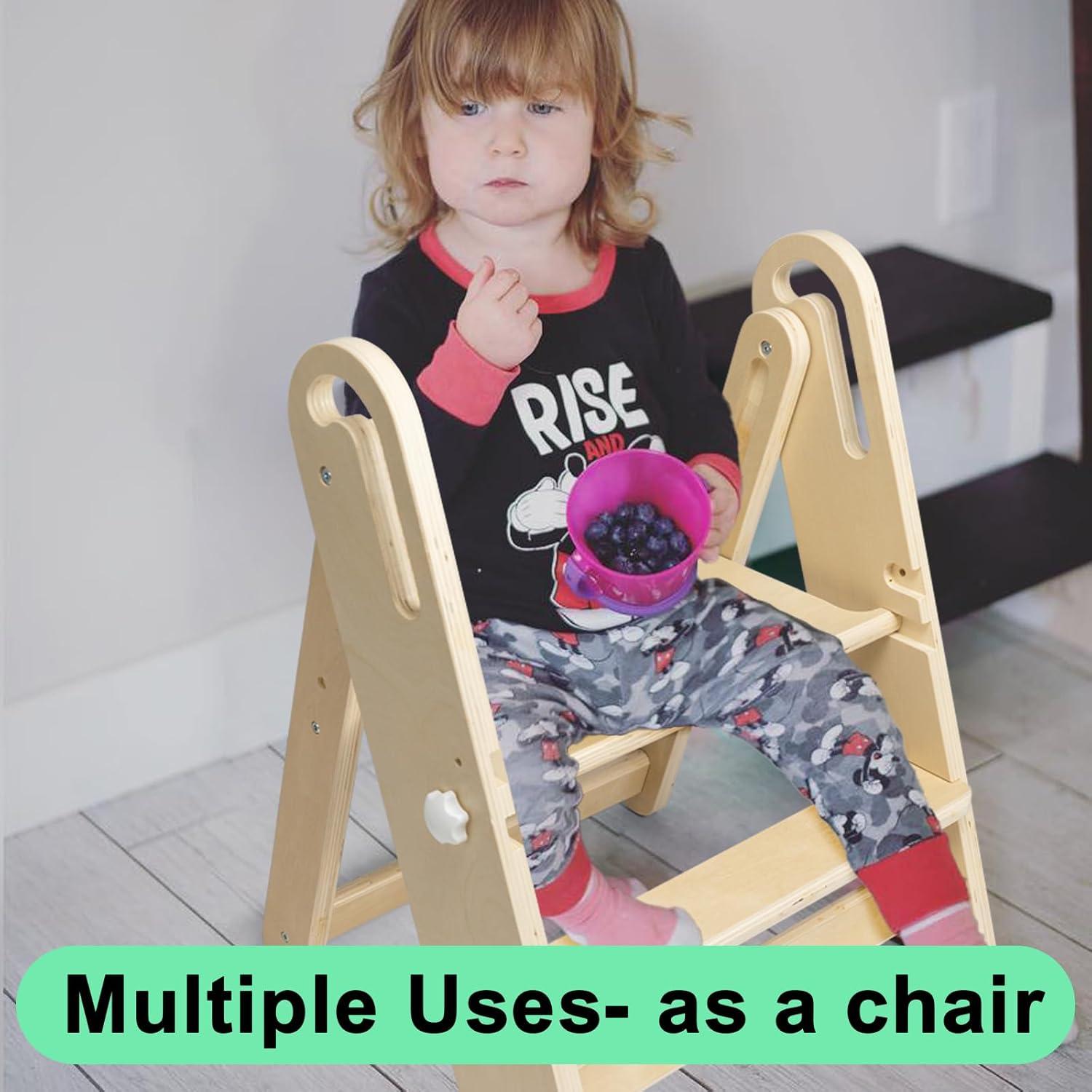 Taburete Plegable Ajustable WOOD CITY para Niños 2 Escalones