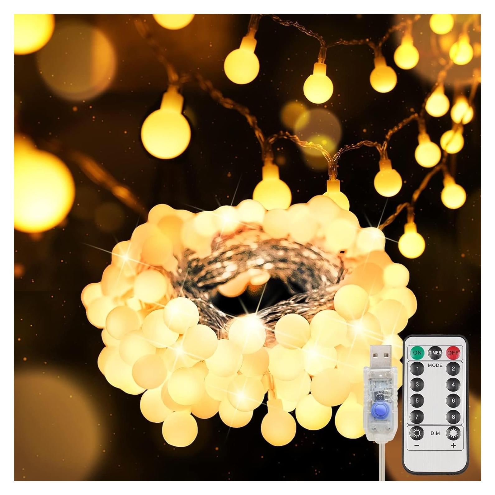 Luces de Cuerda Suddus 50 LED USB Blanco Cálido Decorativas