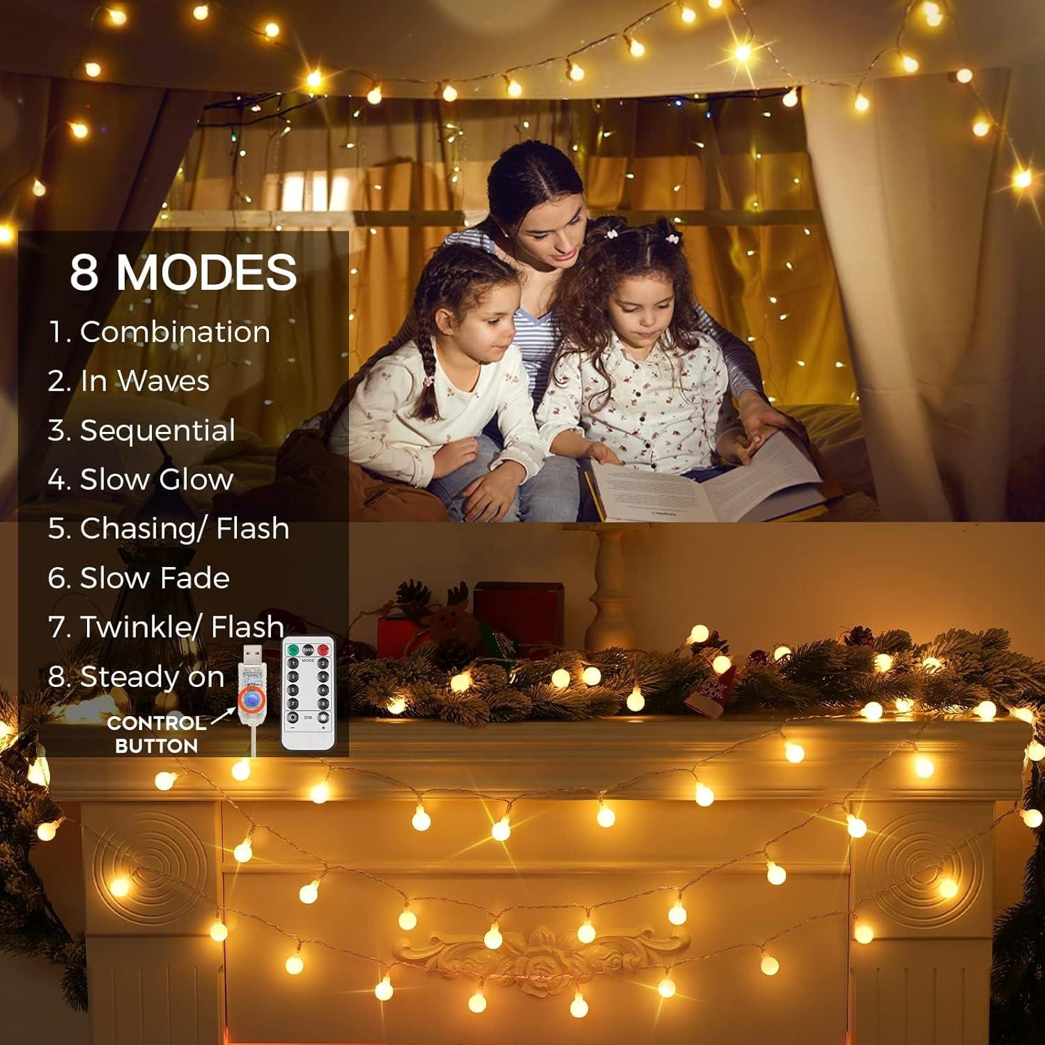 Luces de Cuerda Suddus 50 LED USB Blanco Cálido Decorativas