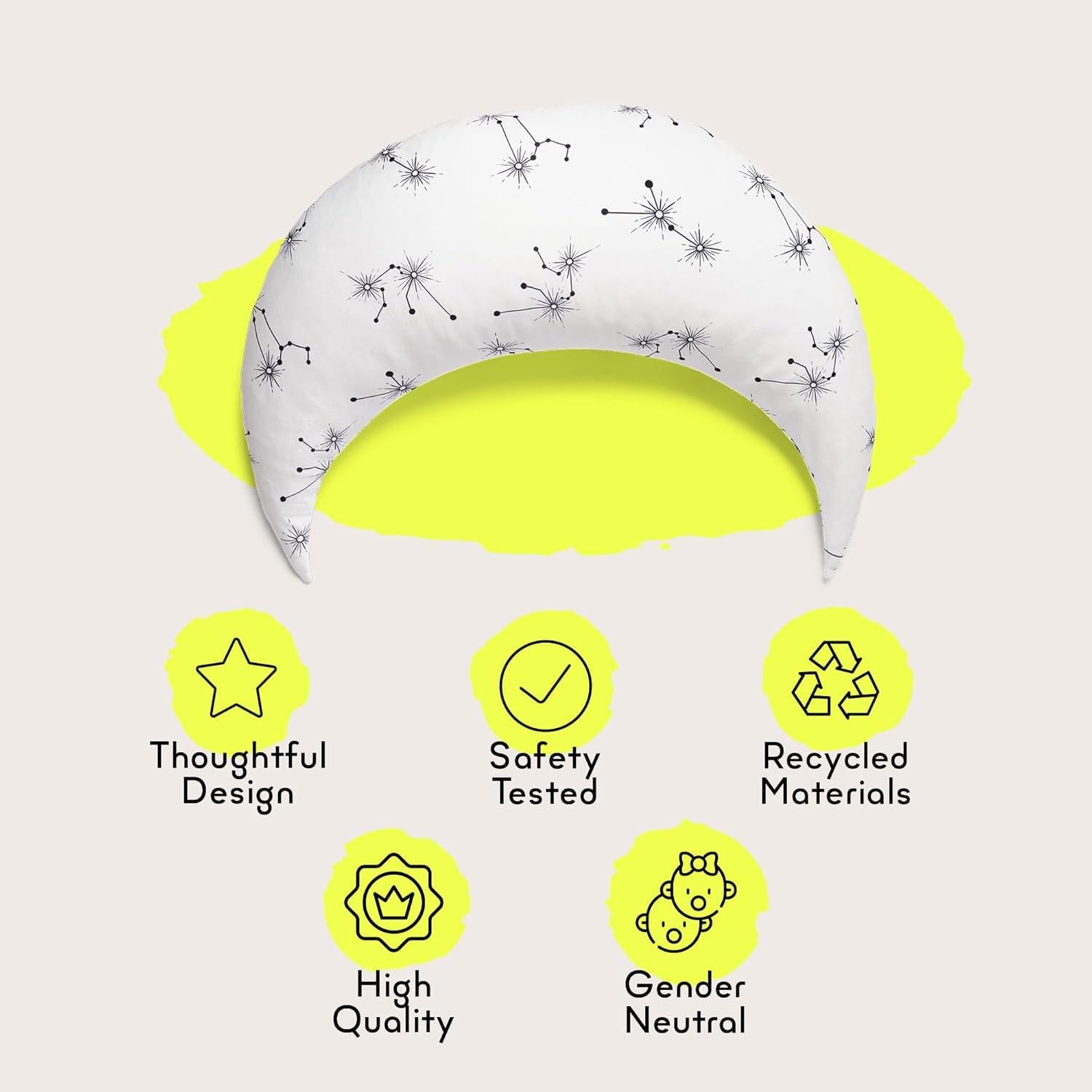 Almohada de Lactancia Moonjax Constelación 69.85 x 24.13 cm