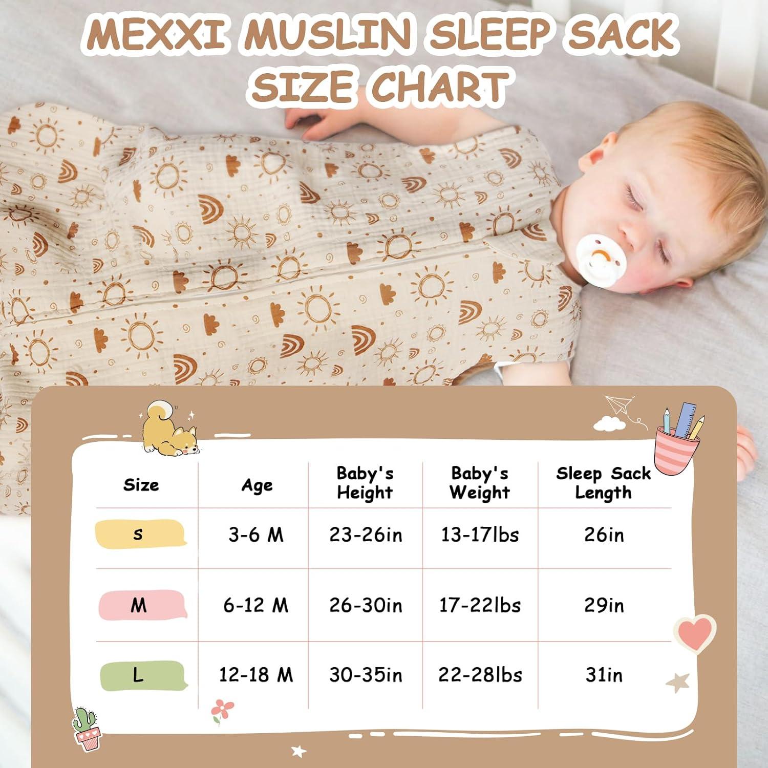 Saco de Sueño MEXXI 3-6 Meses 1.0 TOG Algodón Muslín