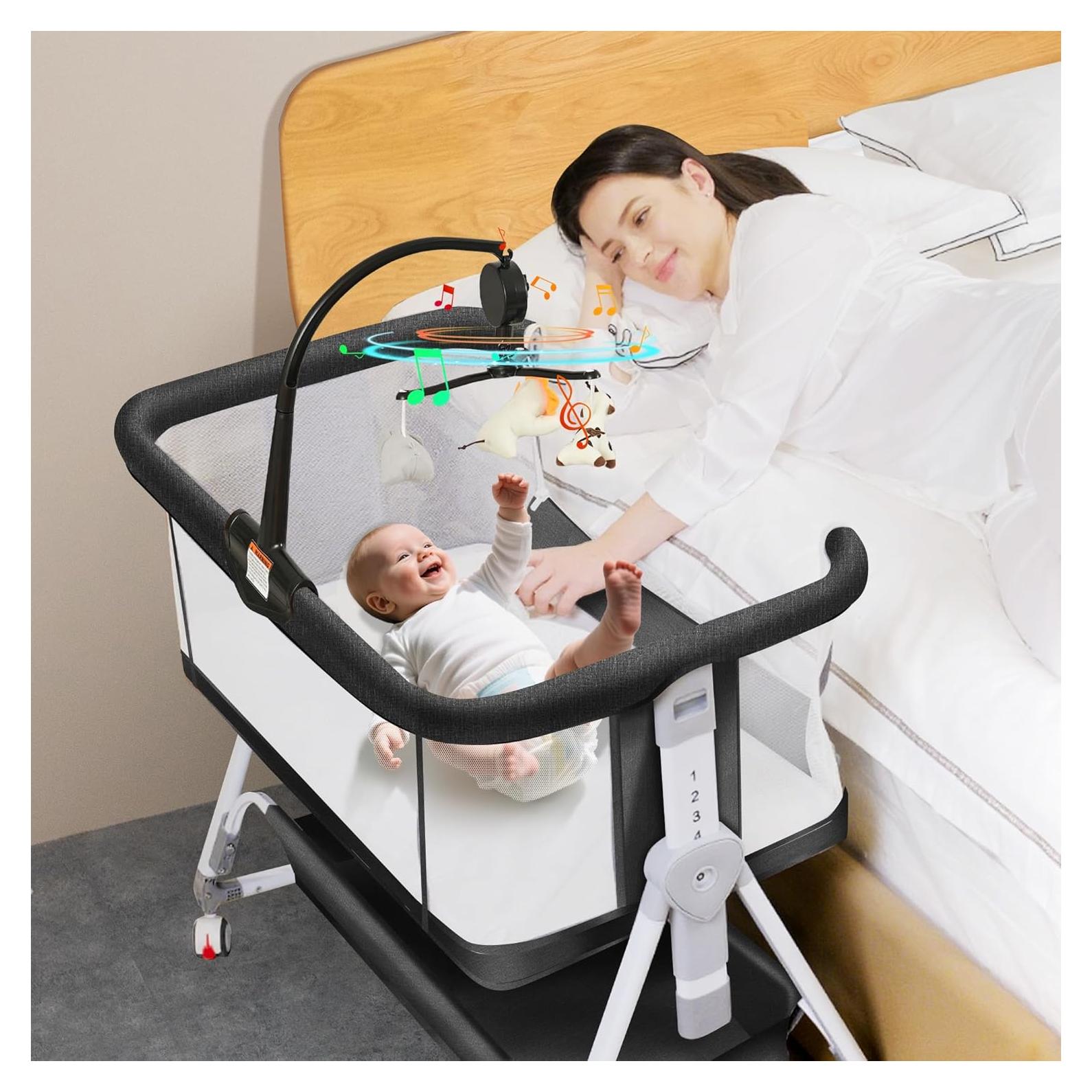 Cuna de lado para bebé Donpemu 3 en 1 ajustable negra