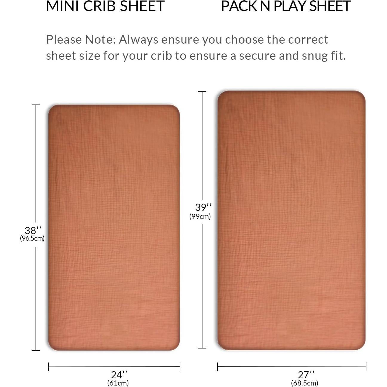 Sábanas Pack and Play Meowcards Algodón Muslín Beige 132x71cm