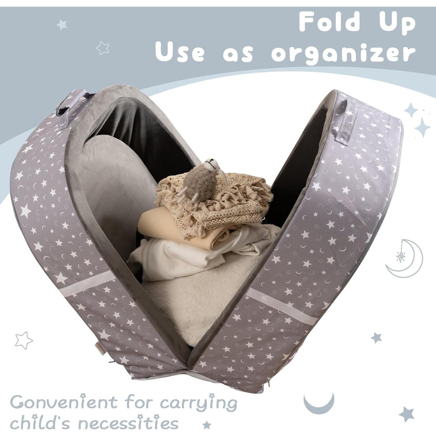 Cama de viaje portátil BYBYME - Cuna plegable impermeable 134.6x63.5 cm