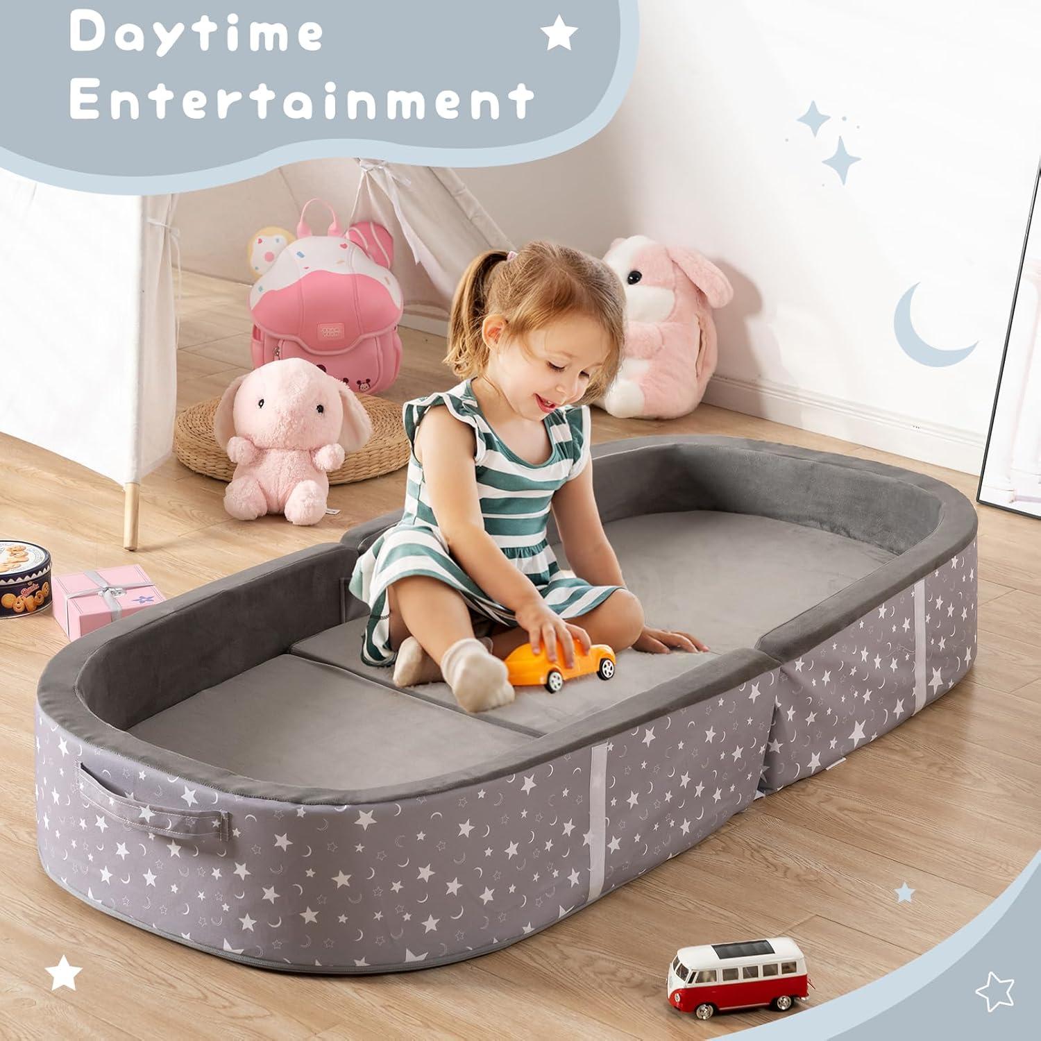 Cama de viaje portátil BYBYME - Cuna plegable impermeable 134.6x63.5 cm