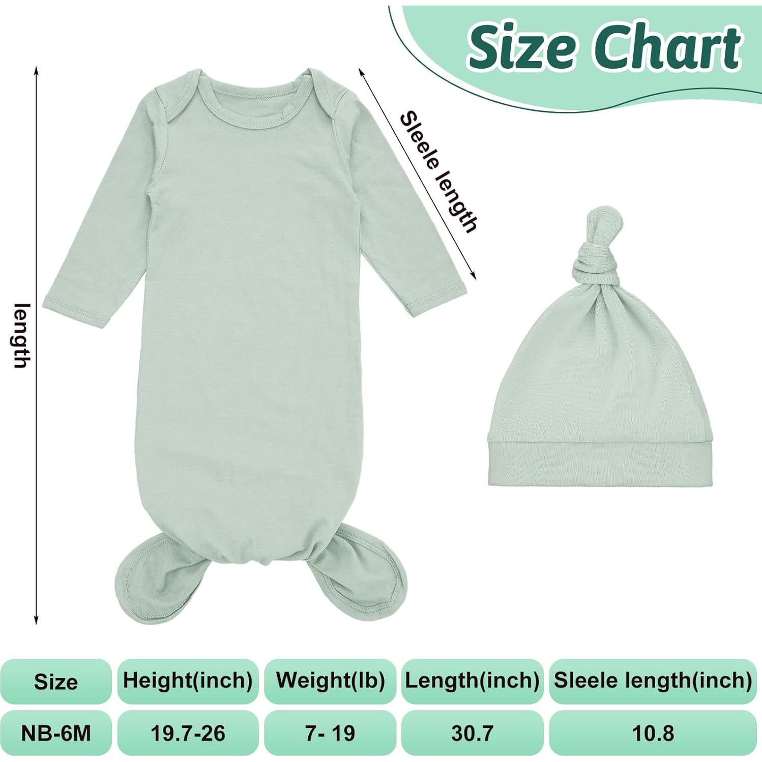 Conjunto de 6 Gowns Anudados Cuffbow para Bebés 0-6 Meses