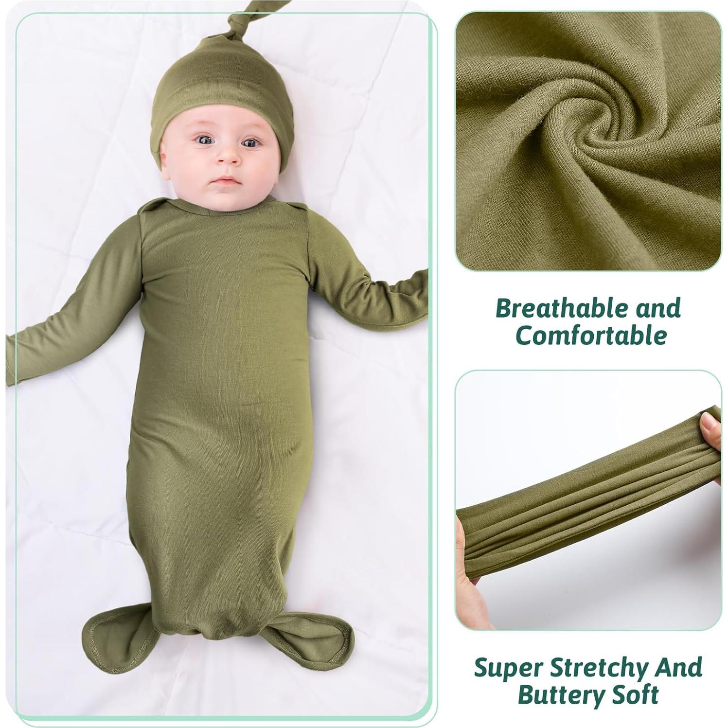 Conjunto de 6 Gowns Anudados Cuffbow para Bebés 0-6 Meses