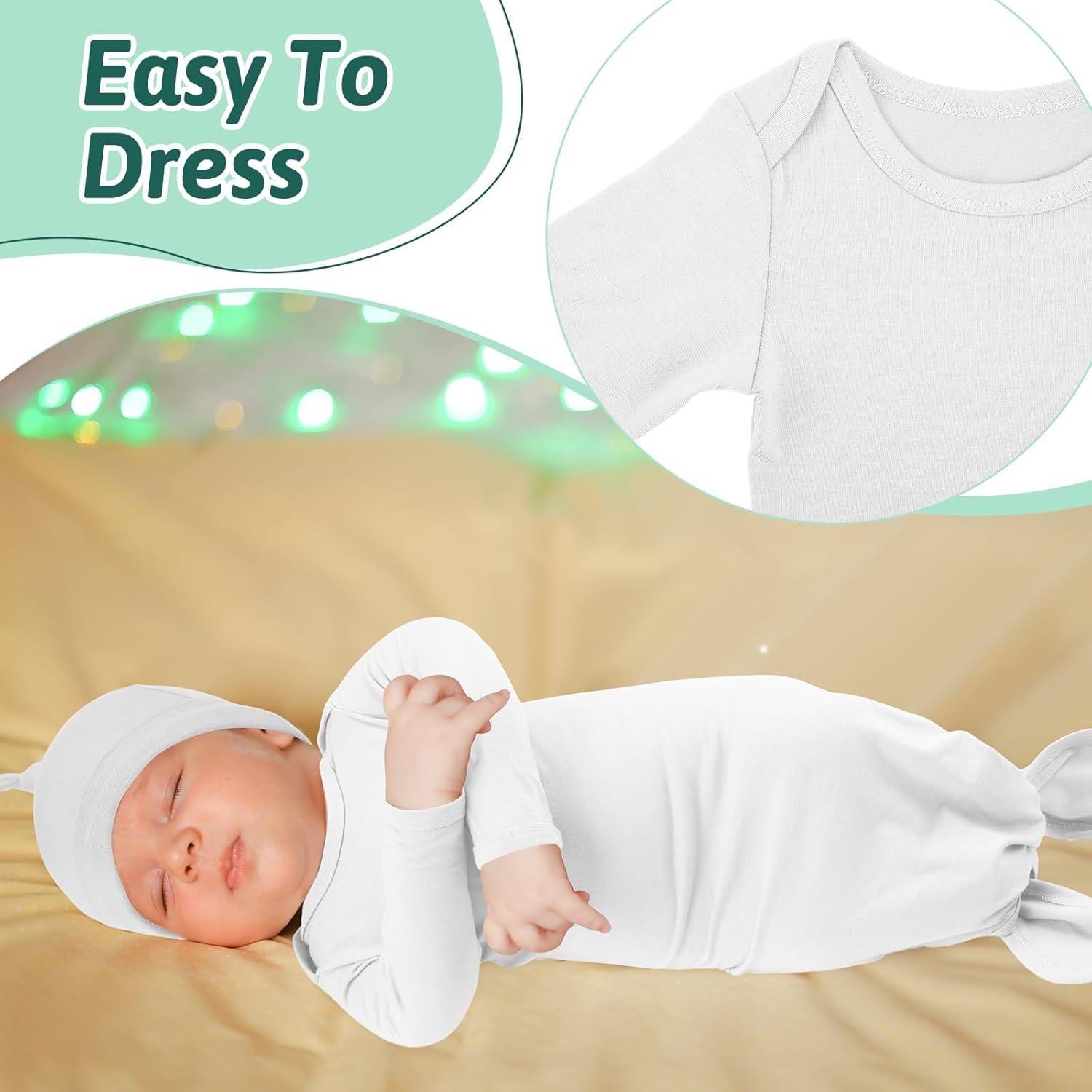 Conjunto de 6 Gowns Anudados Cuffbow para Bebés 0-6 Meses