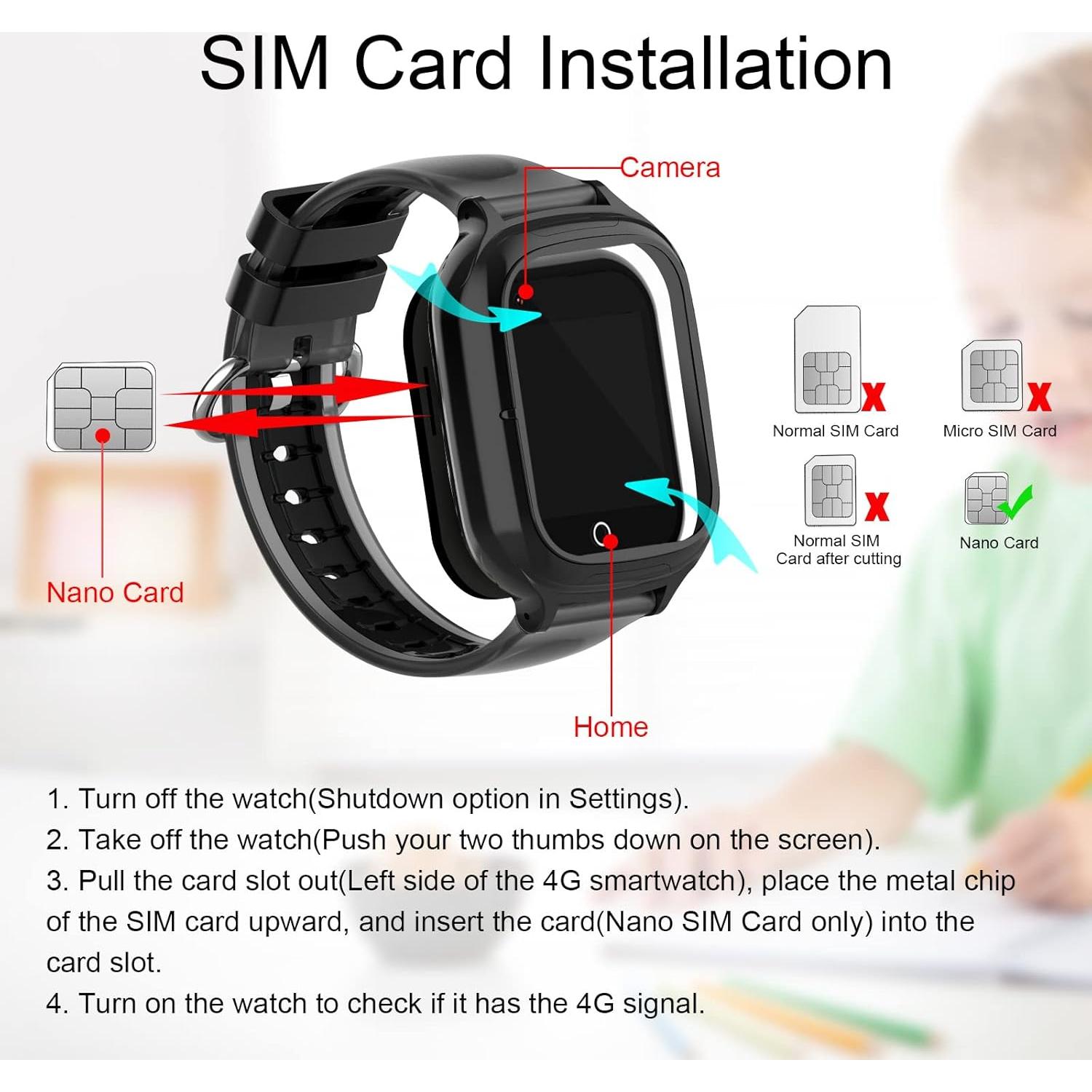 Reloj Inteligente 4G para Niños Wonlex KT23 Negro GPS