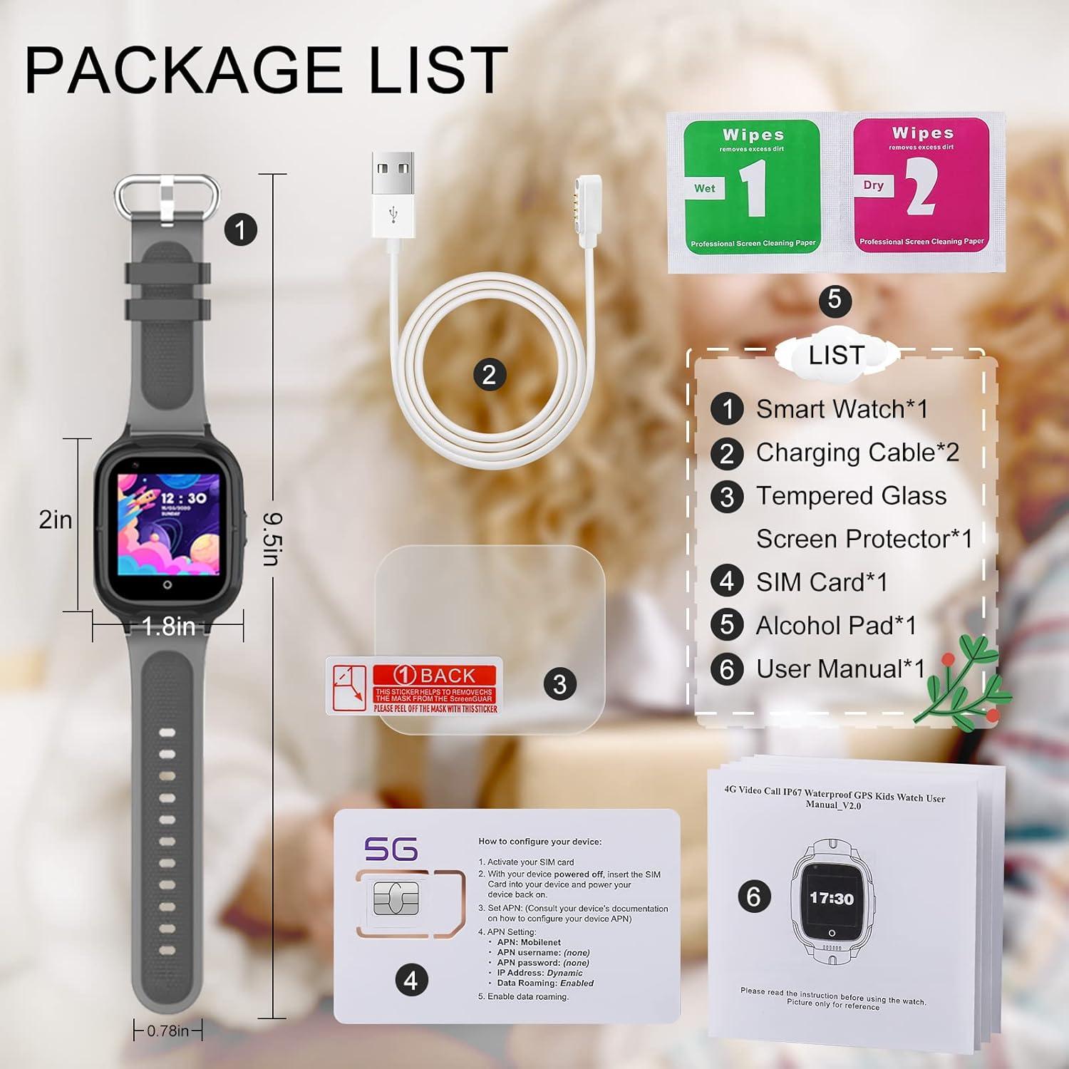 Reloj Inteligente 4G para Niños Wonlex KT23 Negro GPS