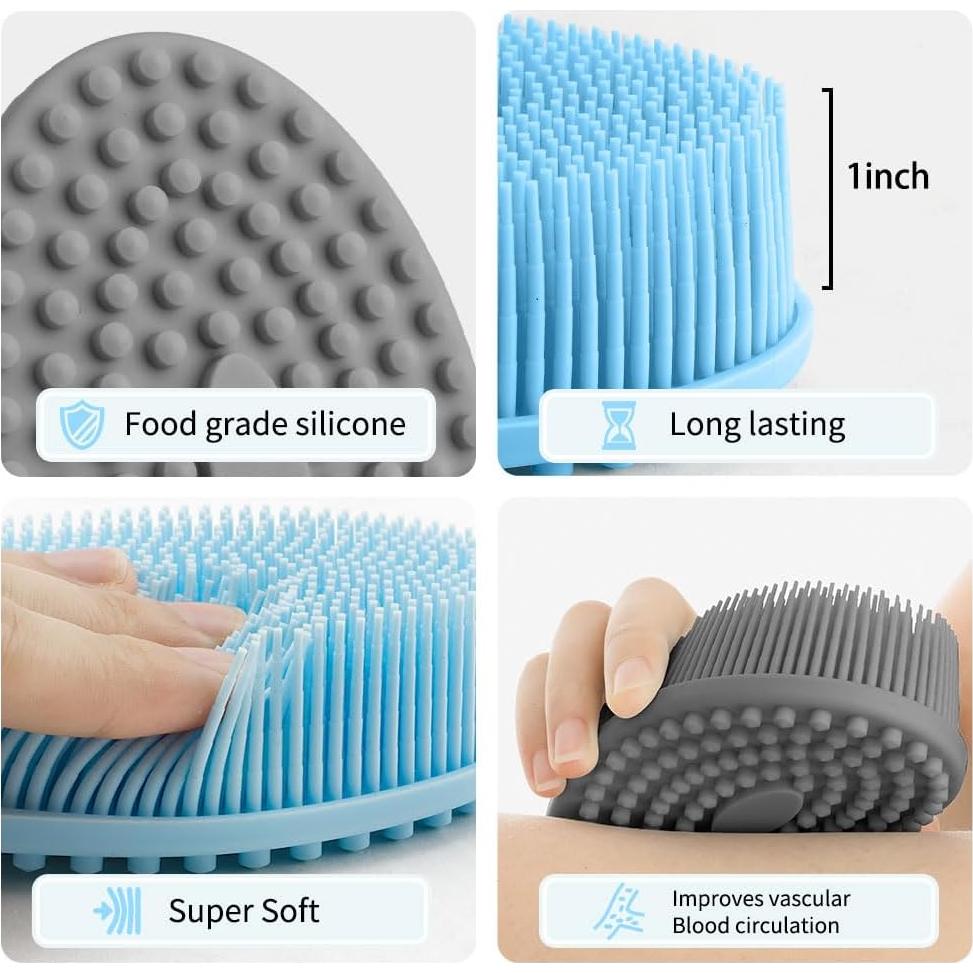 Set de 3 Esponjas Corporales de Silicona WRNZL Exfoliantes