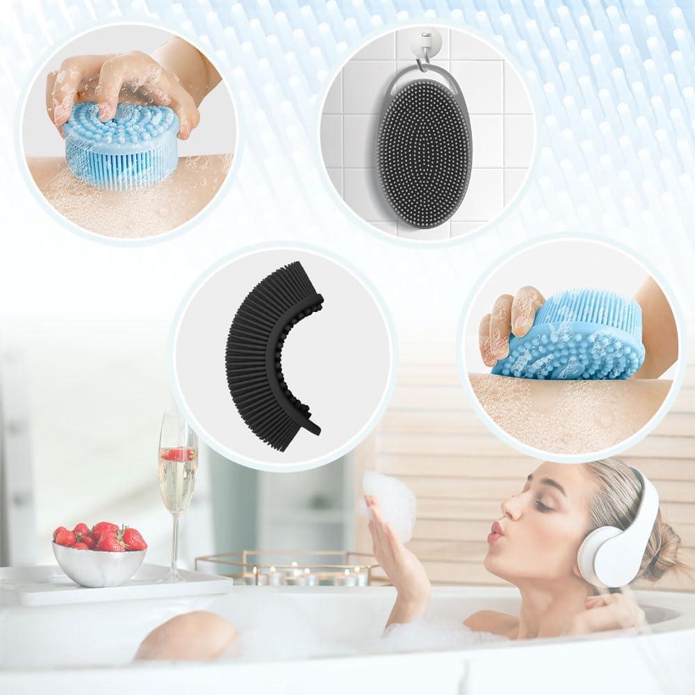 Set de 3 Esponjas Corporales de Silicona WRNZL Exfoliantes