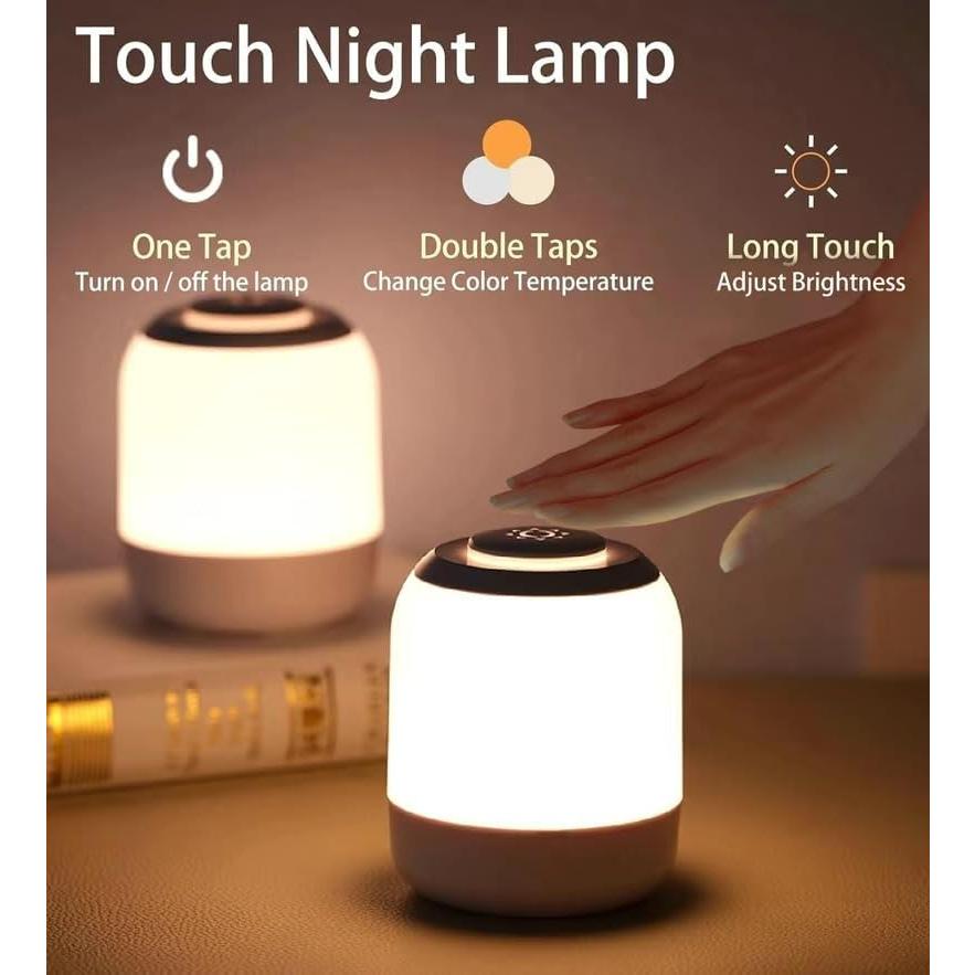 Luz Nocturna Táctil Deogos 2 Pack Regulable USB 12cm