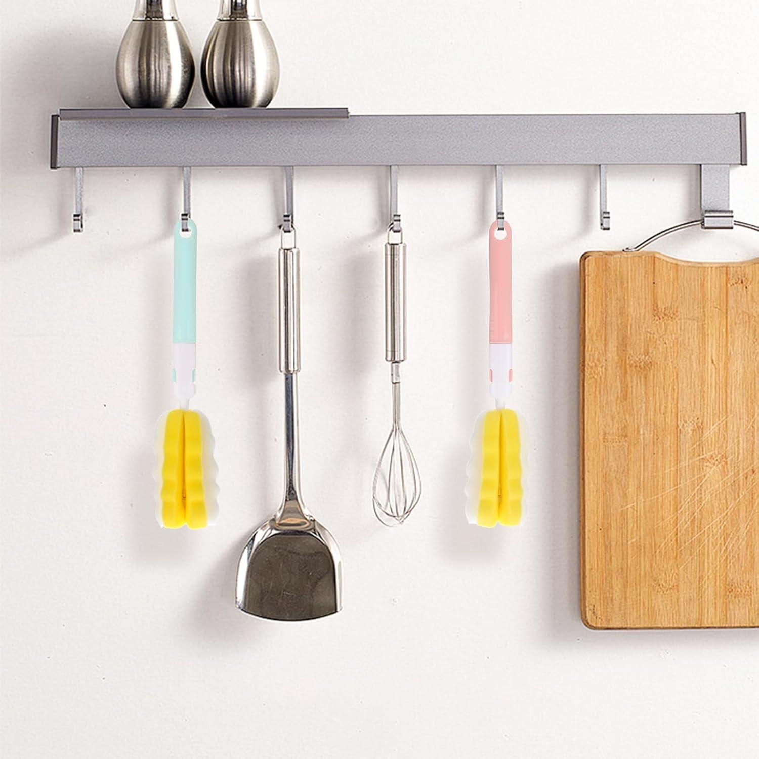 4 Cepillos Limpiadores de Botellas Maahongh con Mango Largo