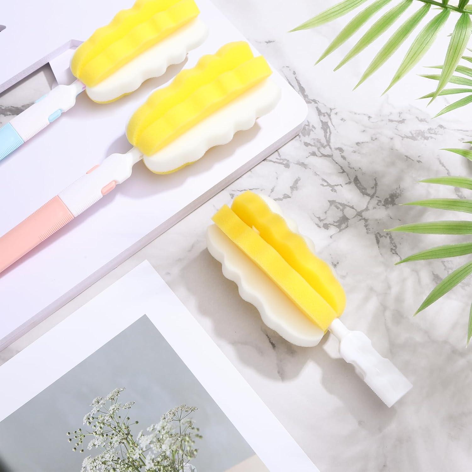 4 Cepillos Limpiadores de Botellas Maahongh con Mango Largo