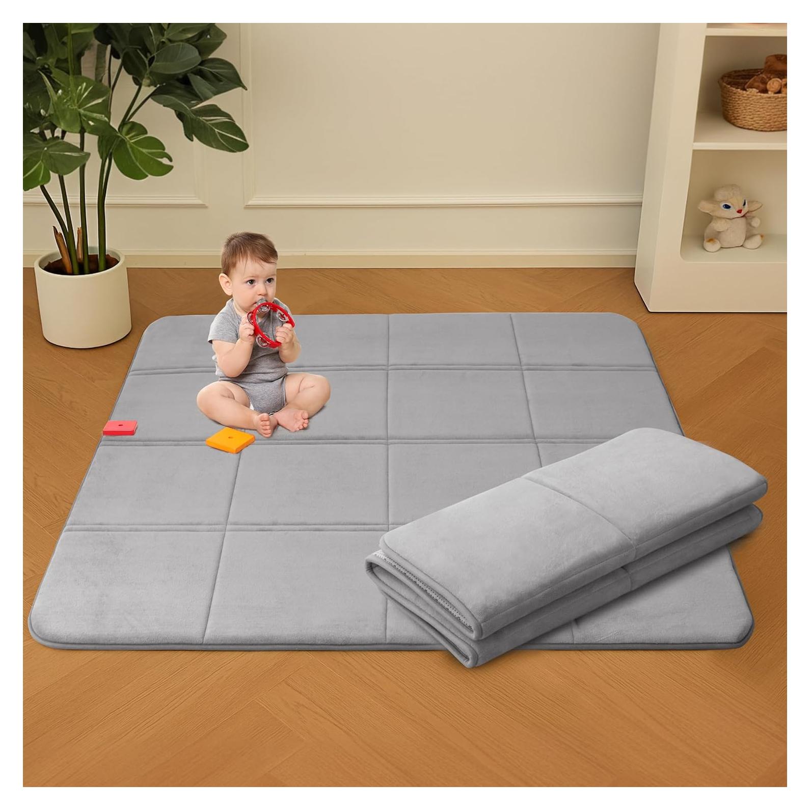 Alfombra de Juego MAXYOYO 91x152cm Gris Antideslizante 3cm