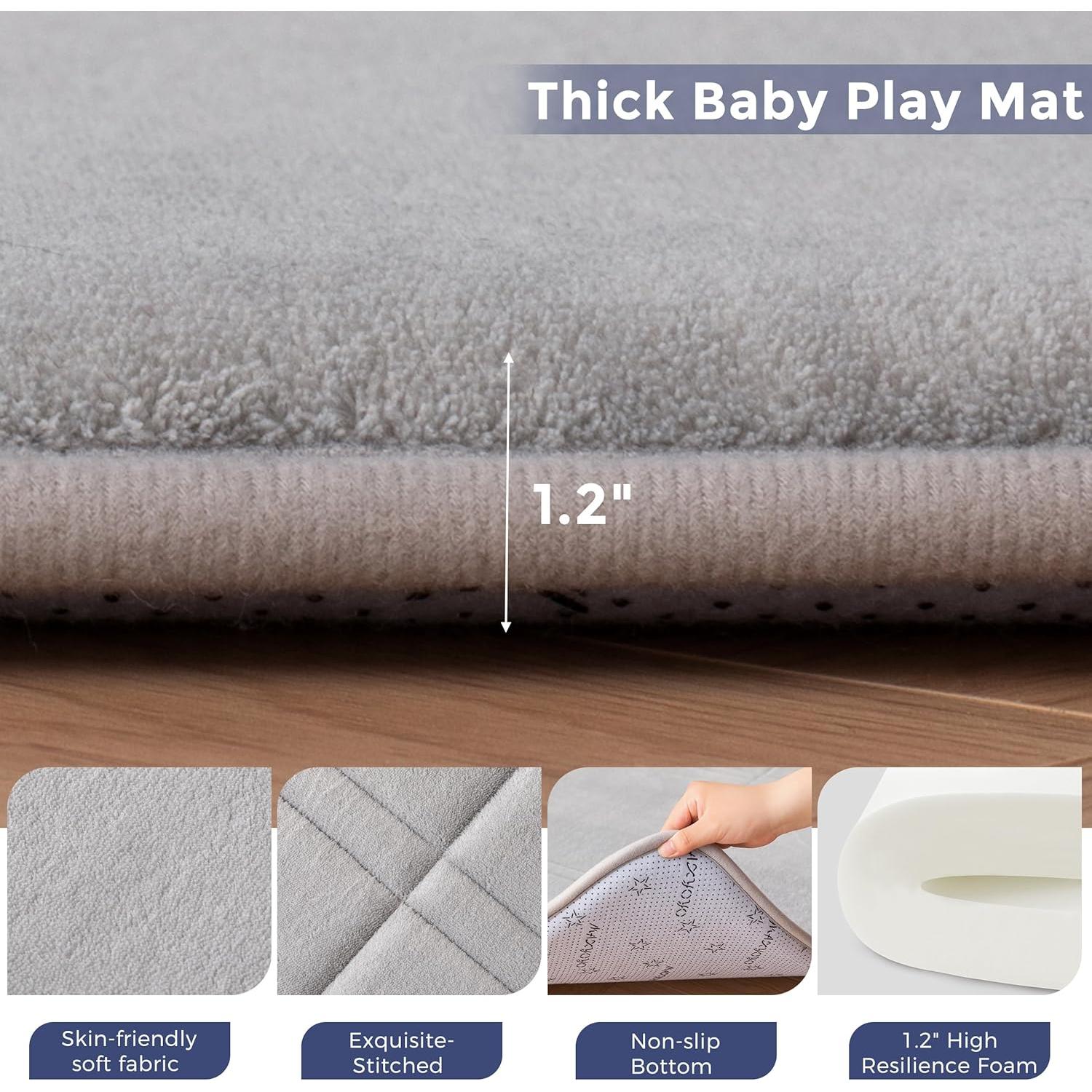 Alfombra de Juego MAXYOYO 91x152cm Gris Antideslizante 3cm