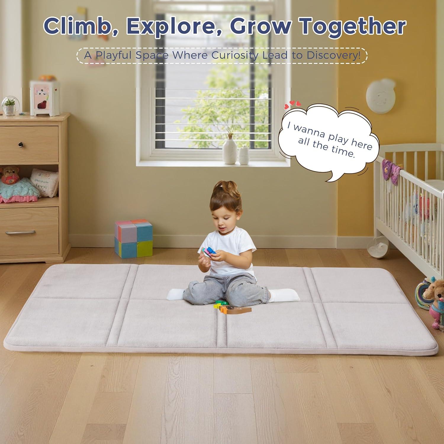 Alfombra de Juego MAXYOYO 91x152cm Gris Antideslizante 3cm