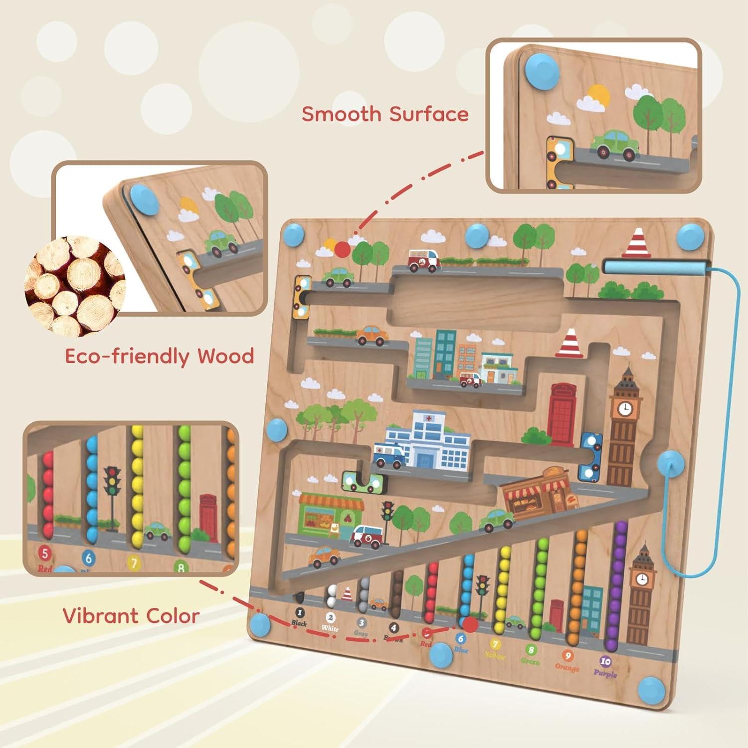 Tablero Laberinto Magnético Letoiz 30x29cm Juguete Educativo