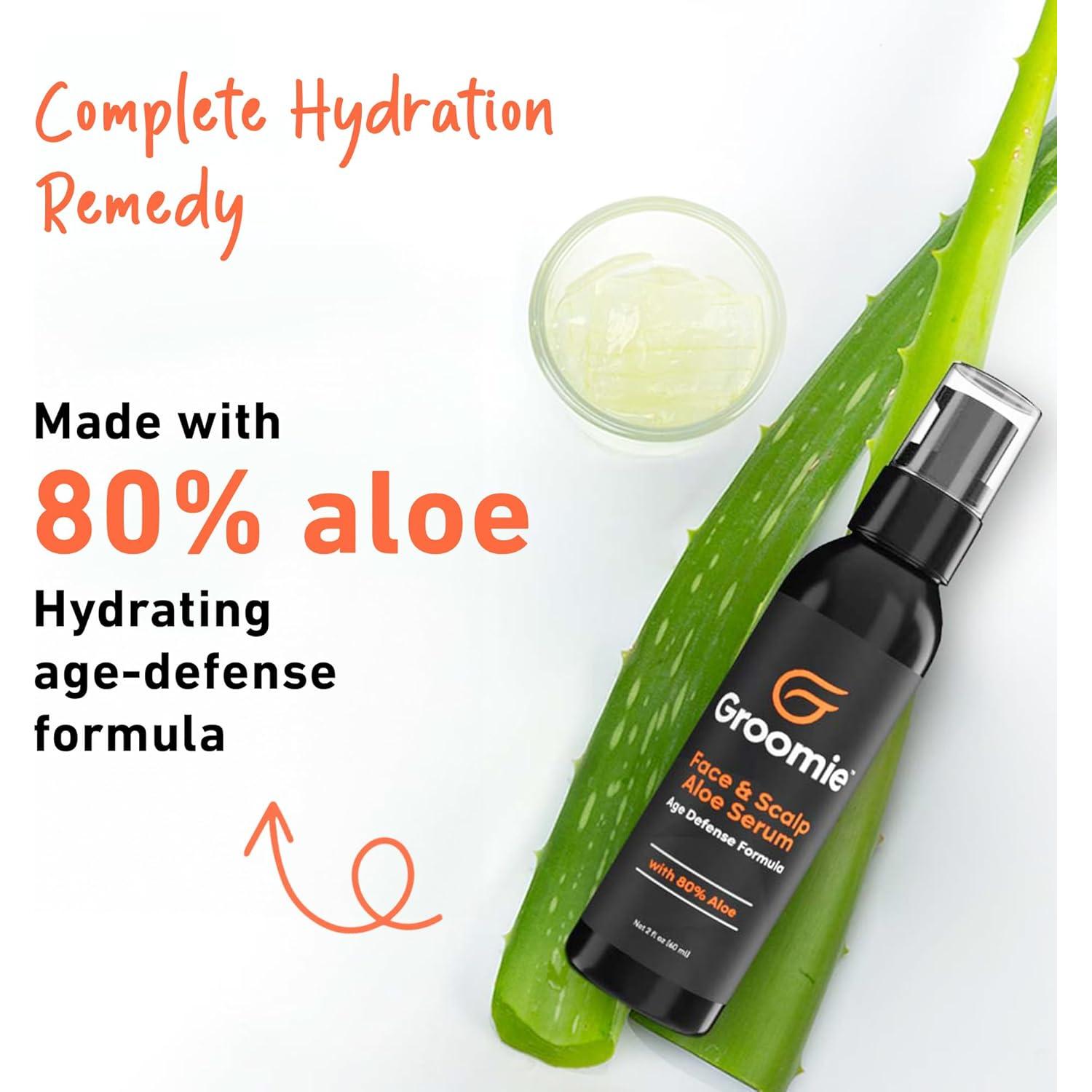 Suero de Aloe Vera Groomie 80% Hidratante para Piel y Cabello