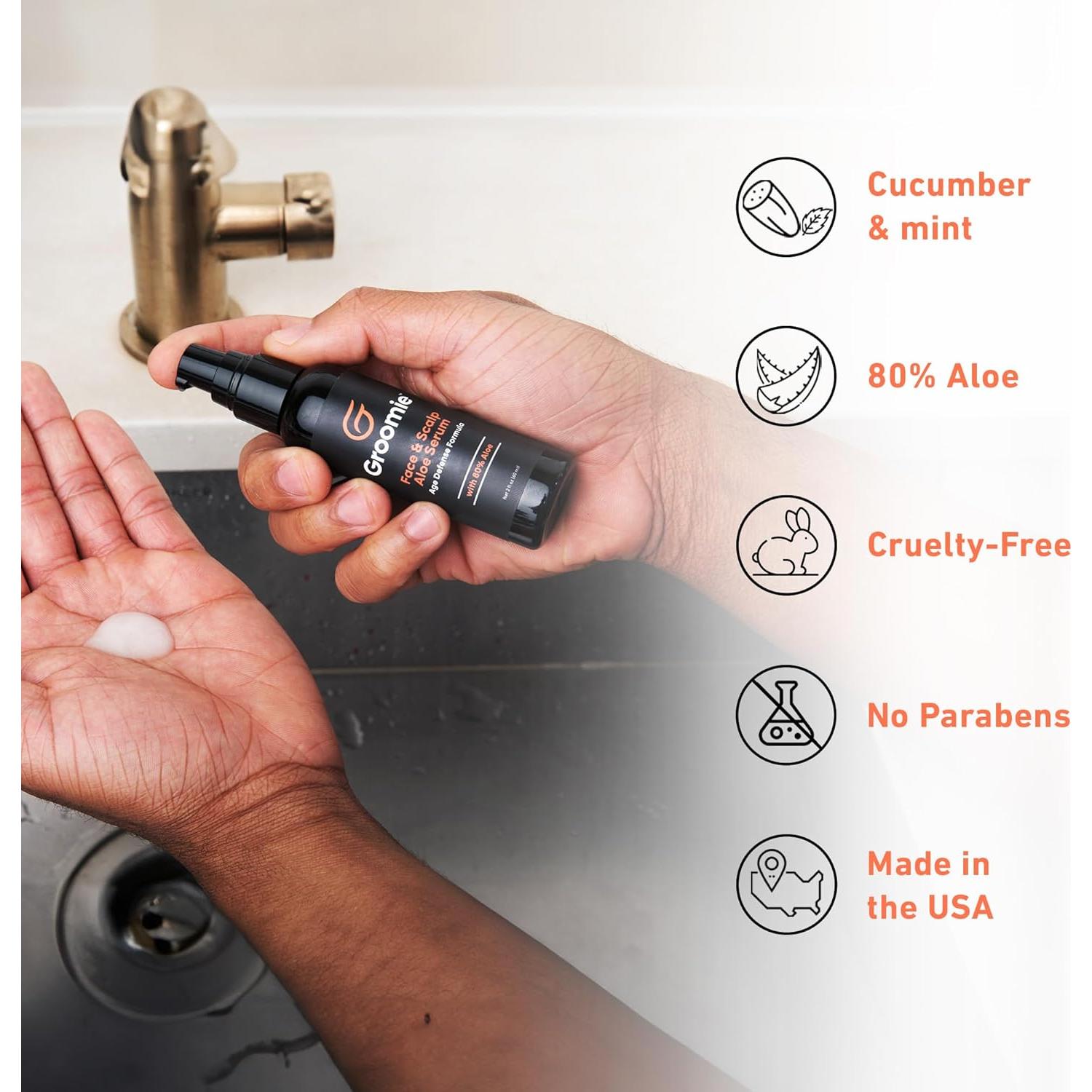 Suero de Aloe Vera Groomie 80% Hidratante para Piel y Cabello