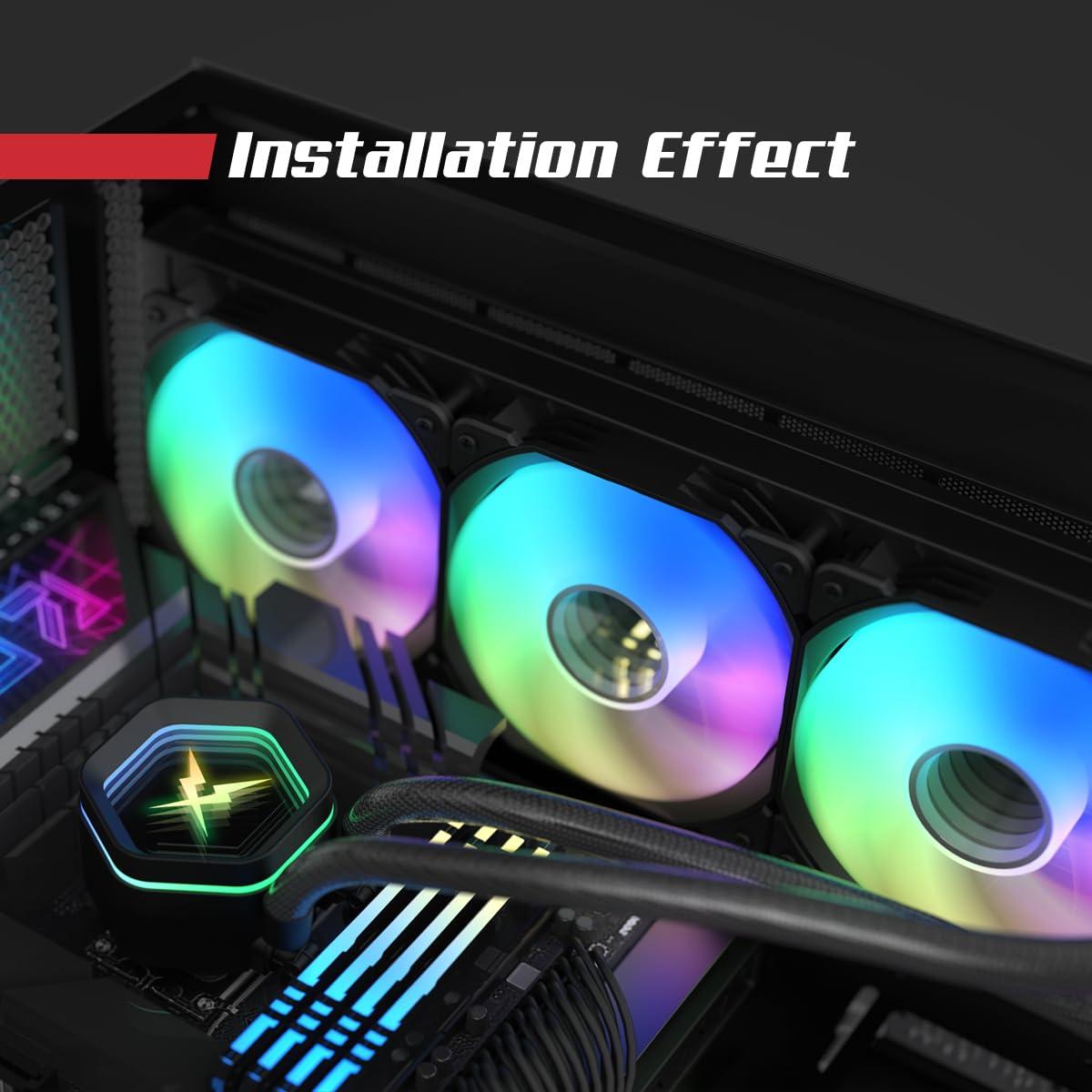 Enfriador Líquido RUIX NC360 ARGB 360mm para CPU - Negro