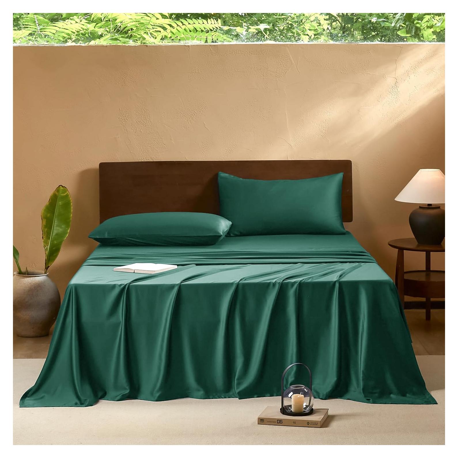 Conjunto de Sábanas Queen EVERLY 400 Hilos Viscosa Bambú Aqua