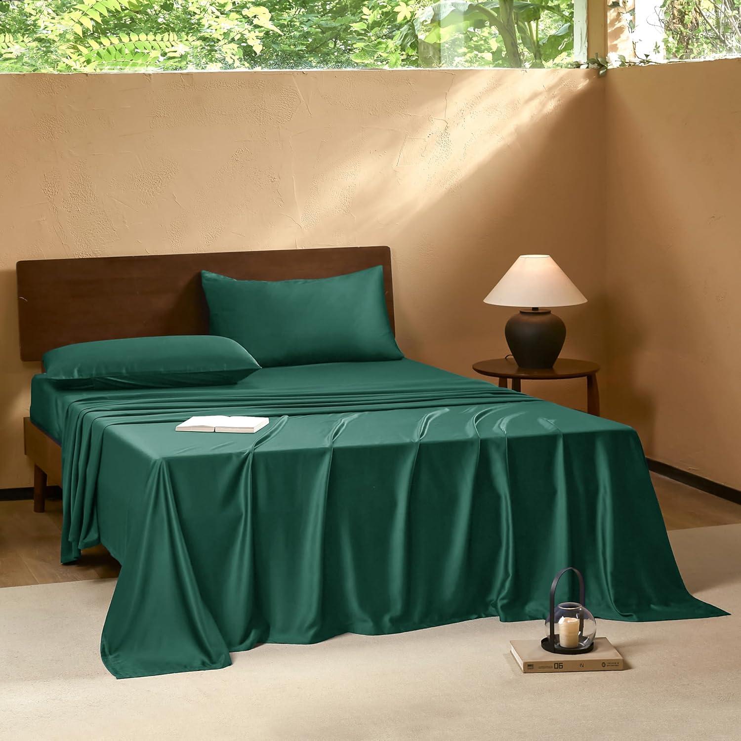 Conjunto de Sábanas Queen EVERLY 400 Hilos Viscosa Bambú Aqua