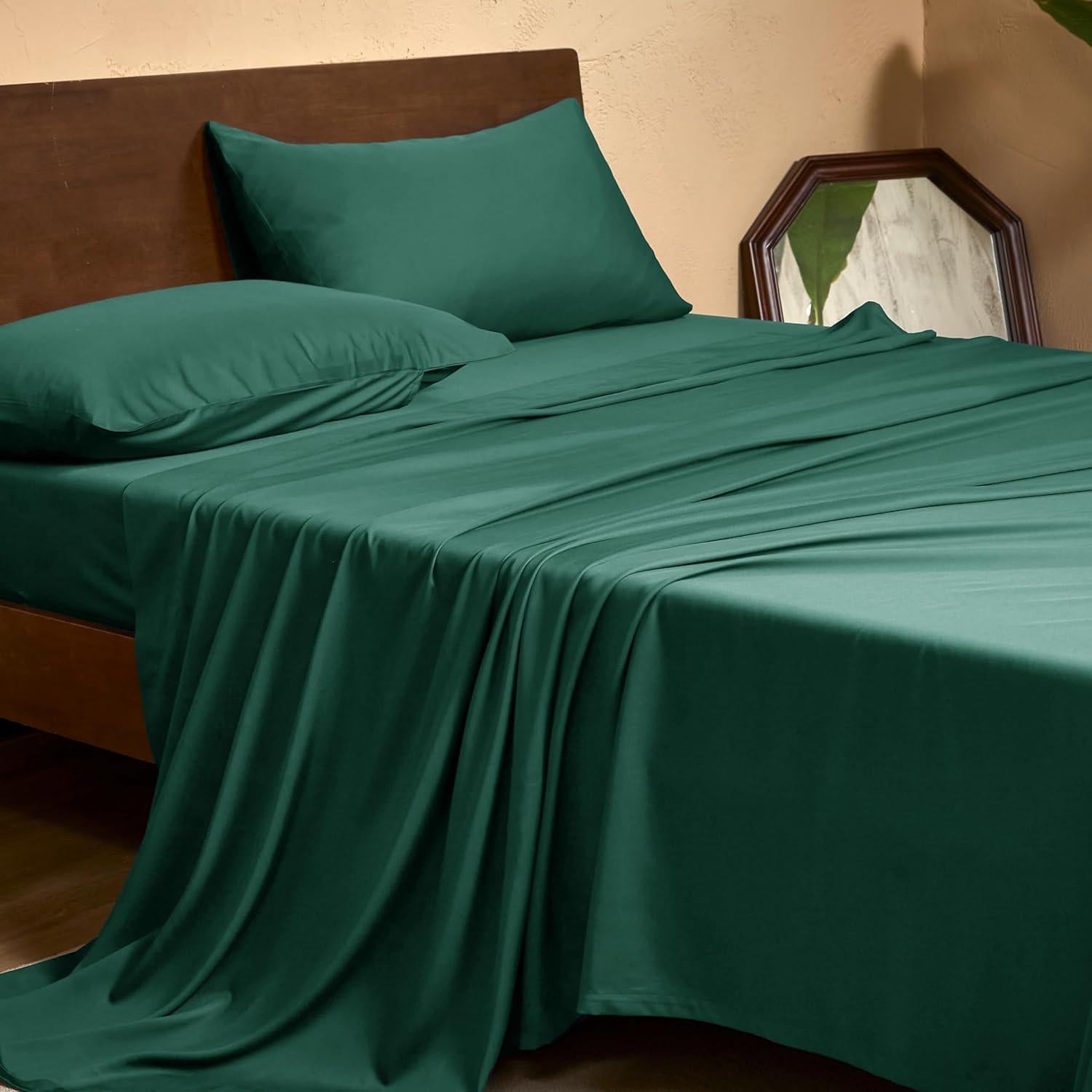 Conjunto de Sábanas Queen EVERLY 400 Hilos Viscosa Bambú Aqua