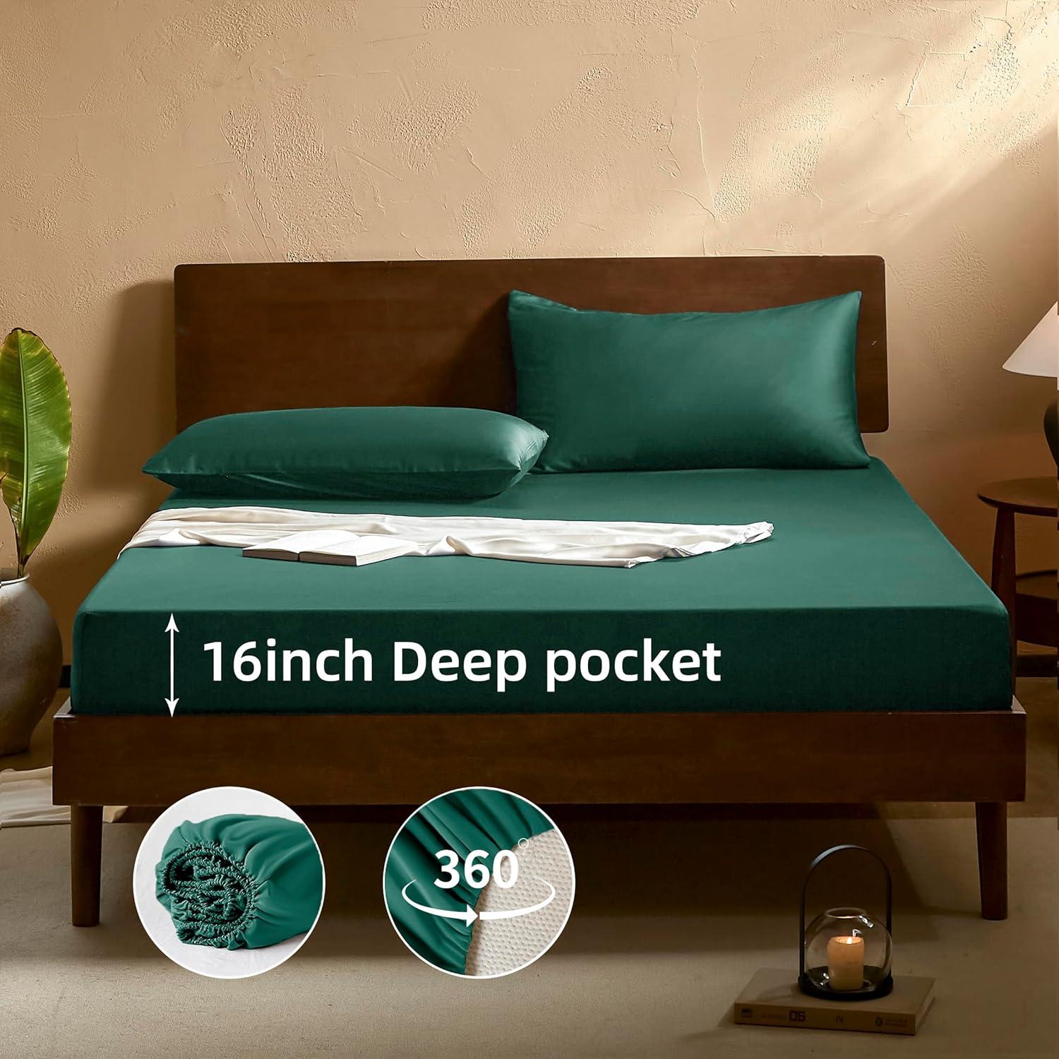 Conjunto de Sábanas Queen EVERLY 400 Hilos Viscosa Bambú Aqua