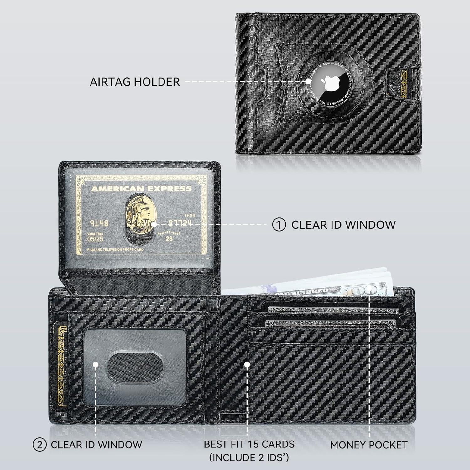 Cartera Airtag Furid para Hombres Minimalista - 11 Tarjetas