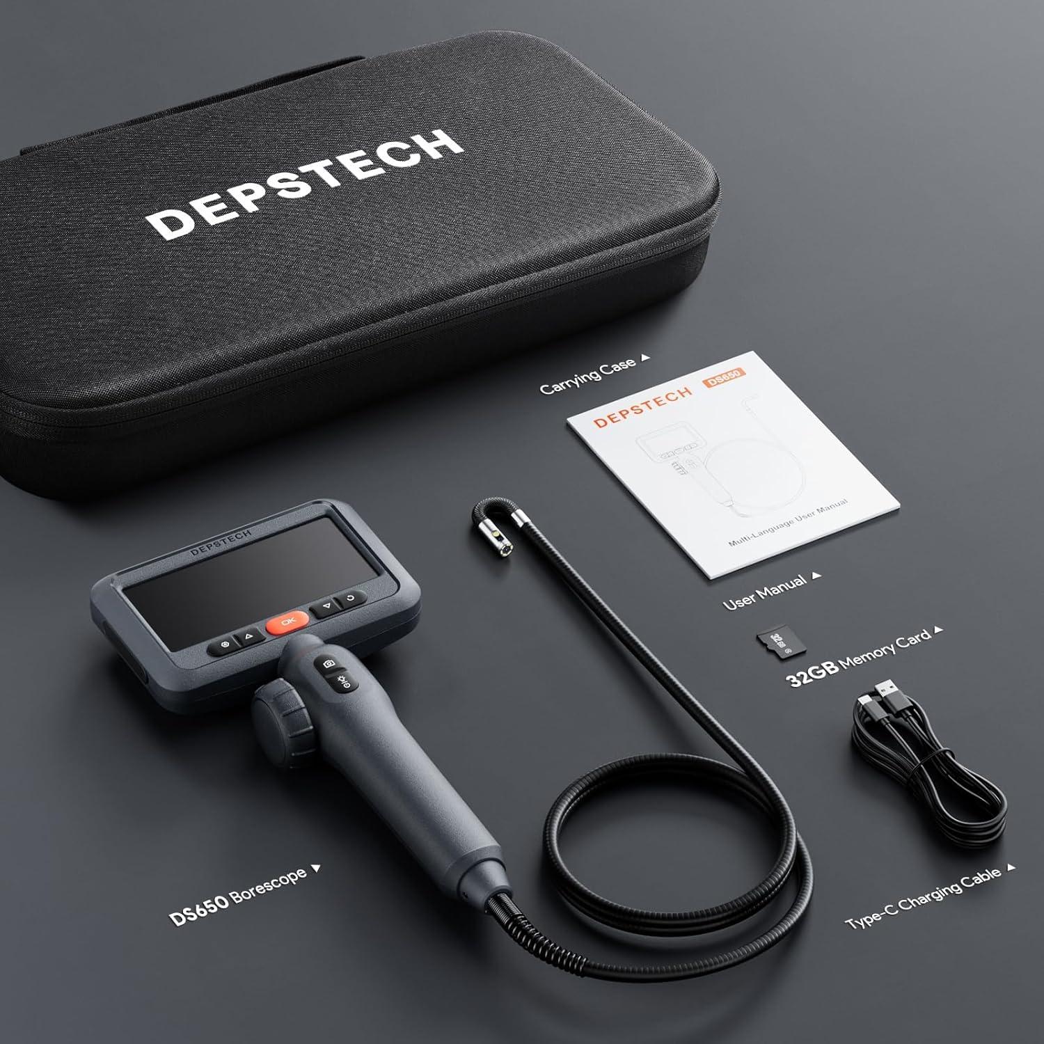 Cámara de Borescopio DEPSTECH DS650 Doble Lente 1080P 1.52m