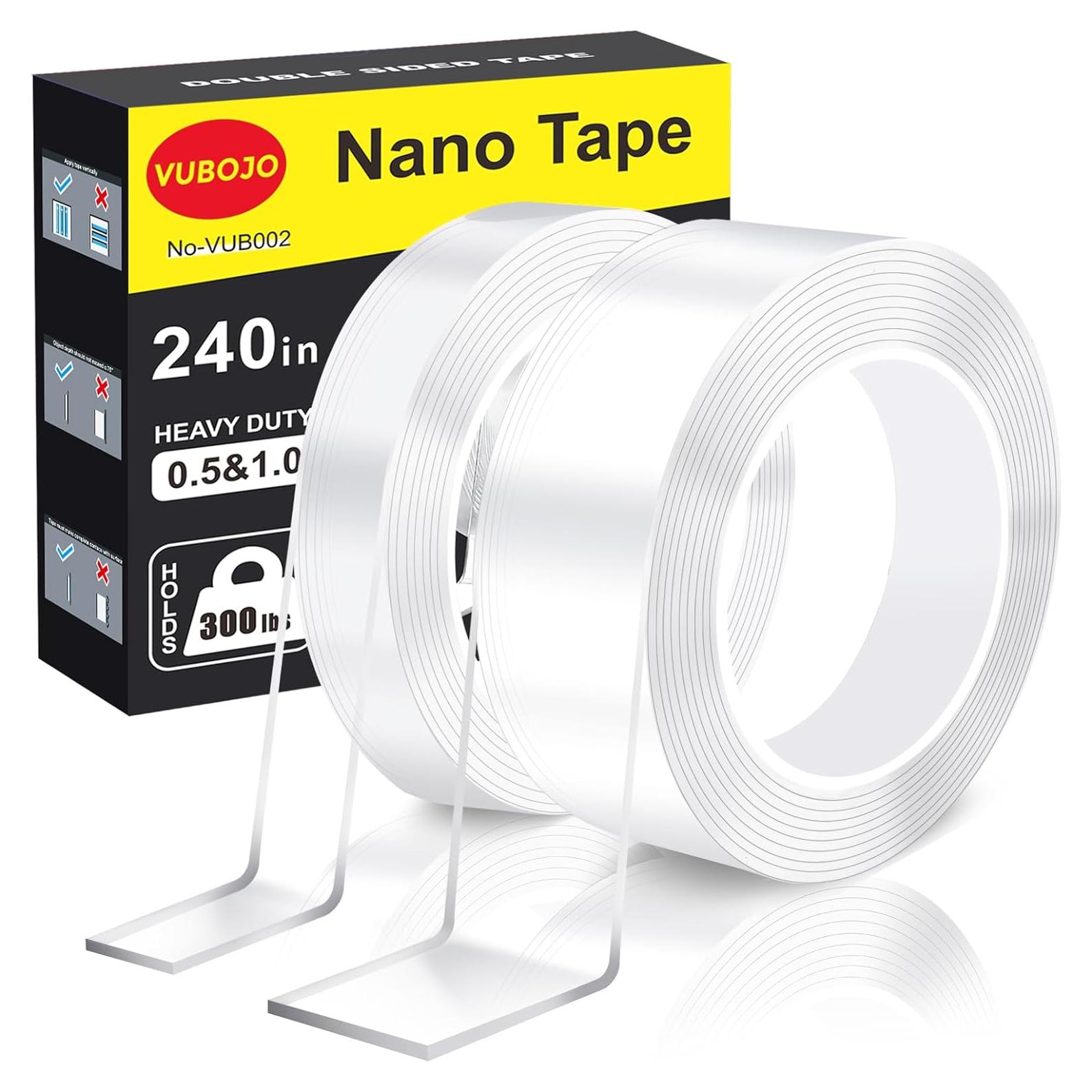 Cinta Doble Cara VUBOJO 20 pies Alta Resistencia Transparente