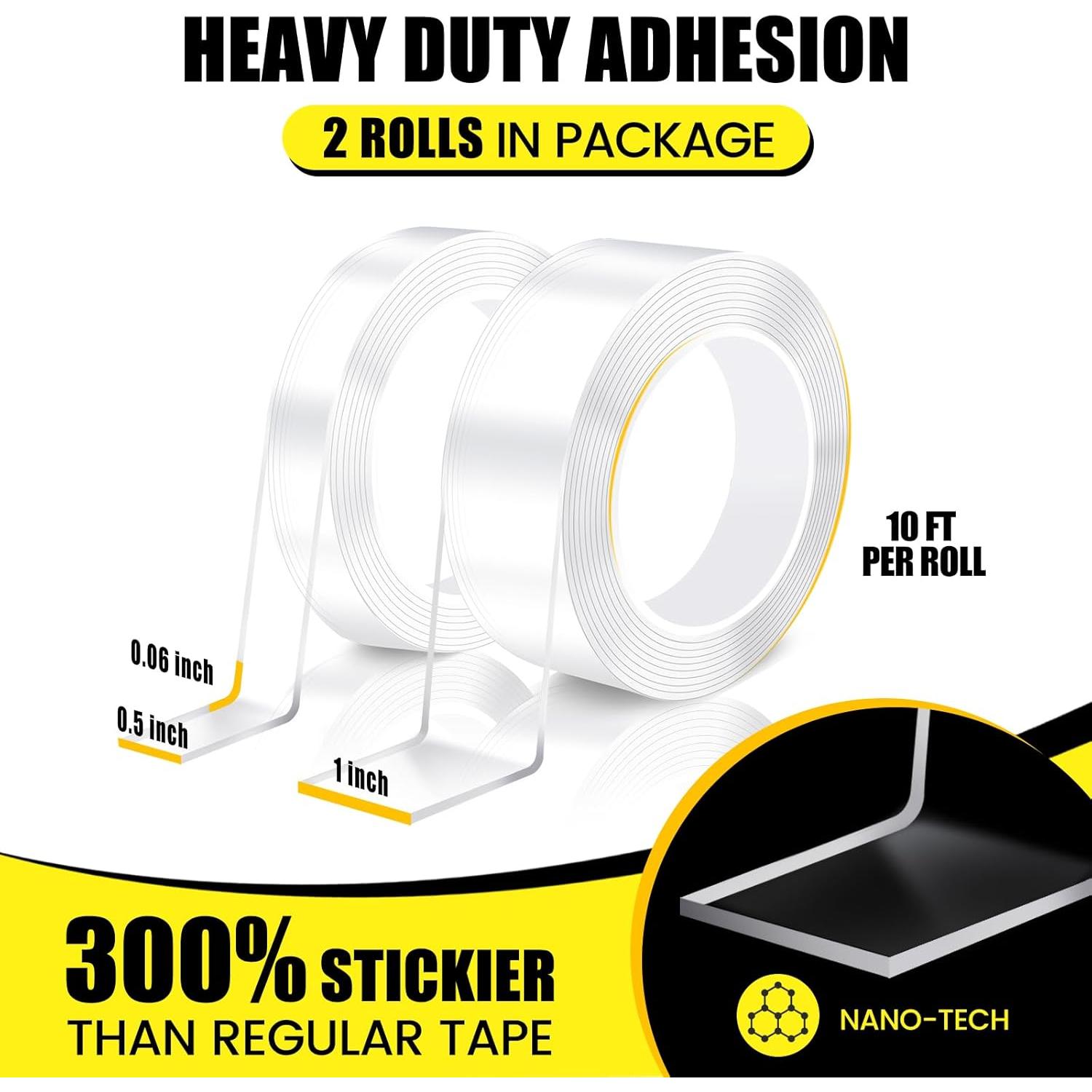 Cinta Doble Cara VUBOJO 20 pies Alta Resistencia Transparente