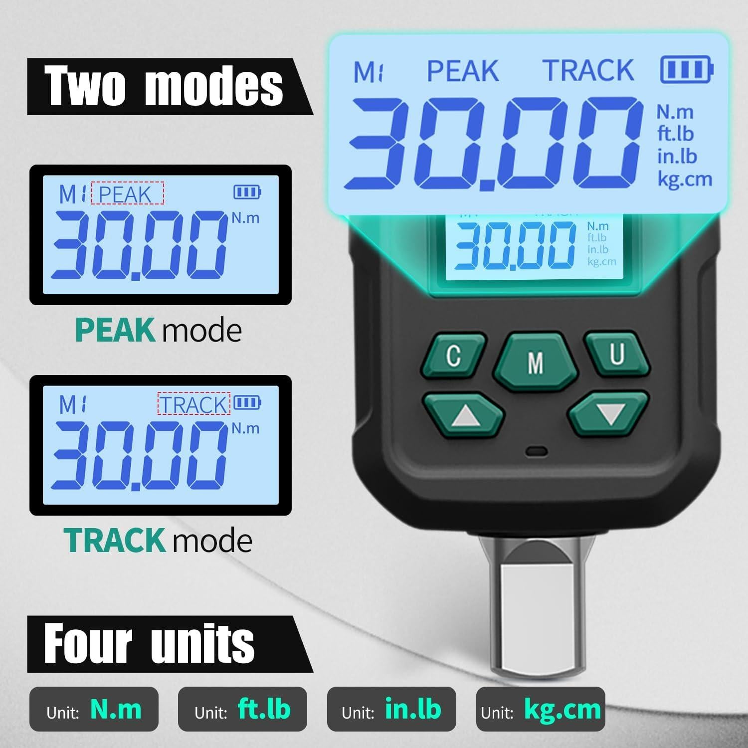 Adaptador de Par Digital XLIT 1/2" - Precisión ±2% 1-30 Nm