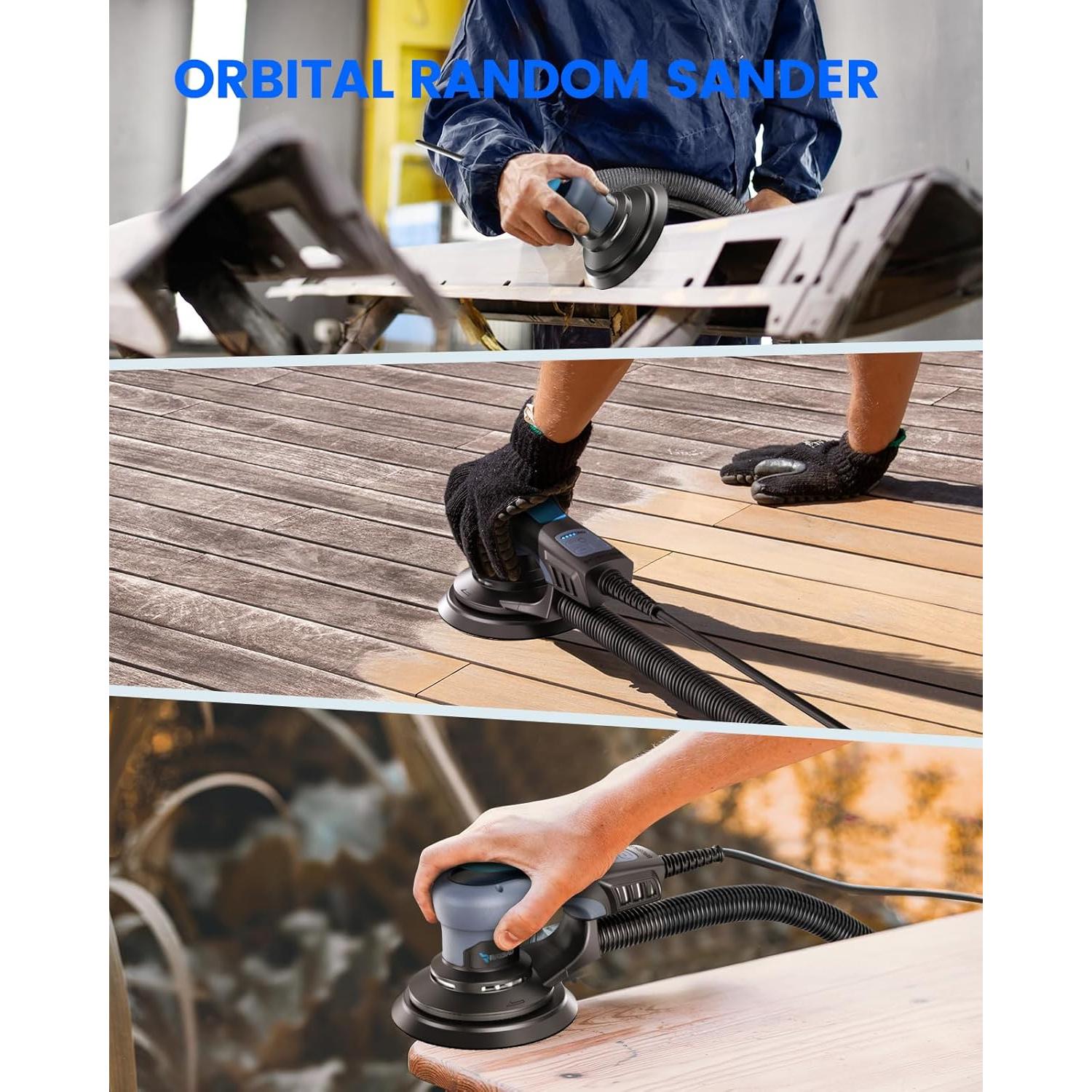 Lijadora Orbital RAYBAO 350W 6 Pulgadas 10,000 RPM Baja Vibración